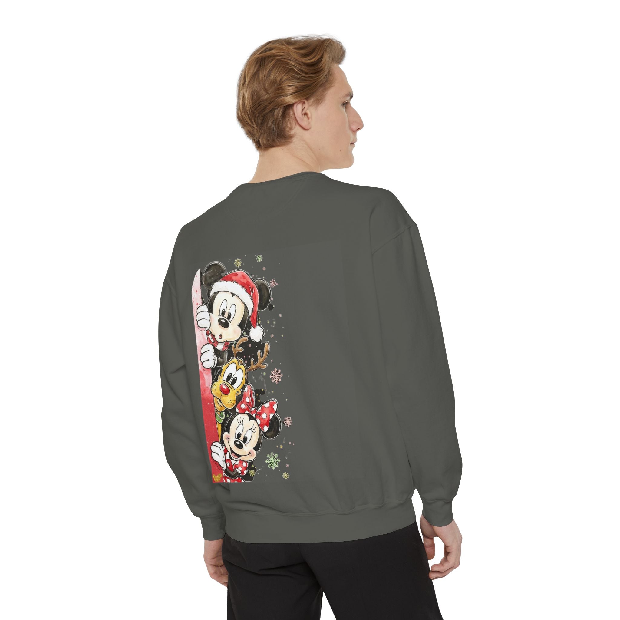 Christmas Disney Characters Sweatshirt  Mickey, Minnie & Pluto Holiday Crew Cartoon Christmas T-shirts and Sweaters