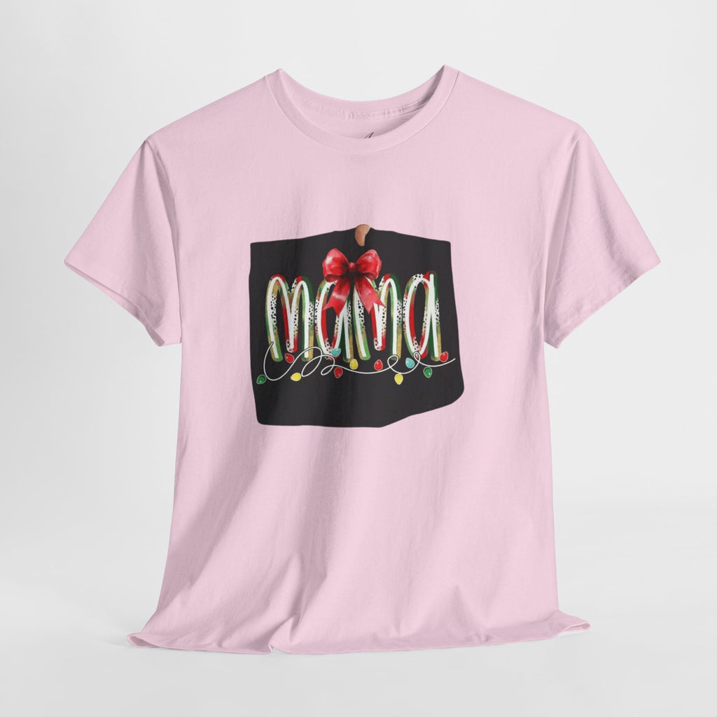 Festive Mama Tee, Cozy Holiday Shirt, Gift for Mom, Christmas T-Shirt, Unisex Cotton Tee