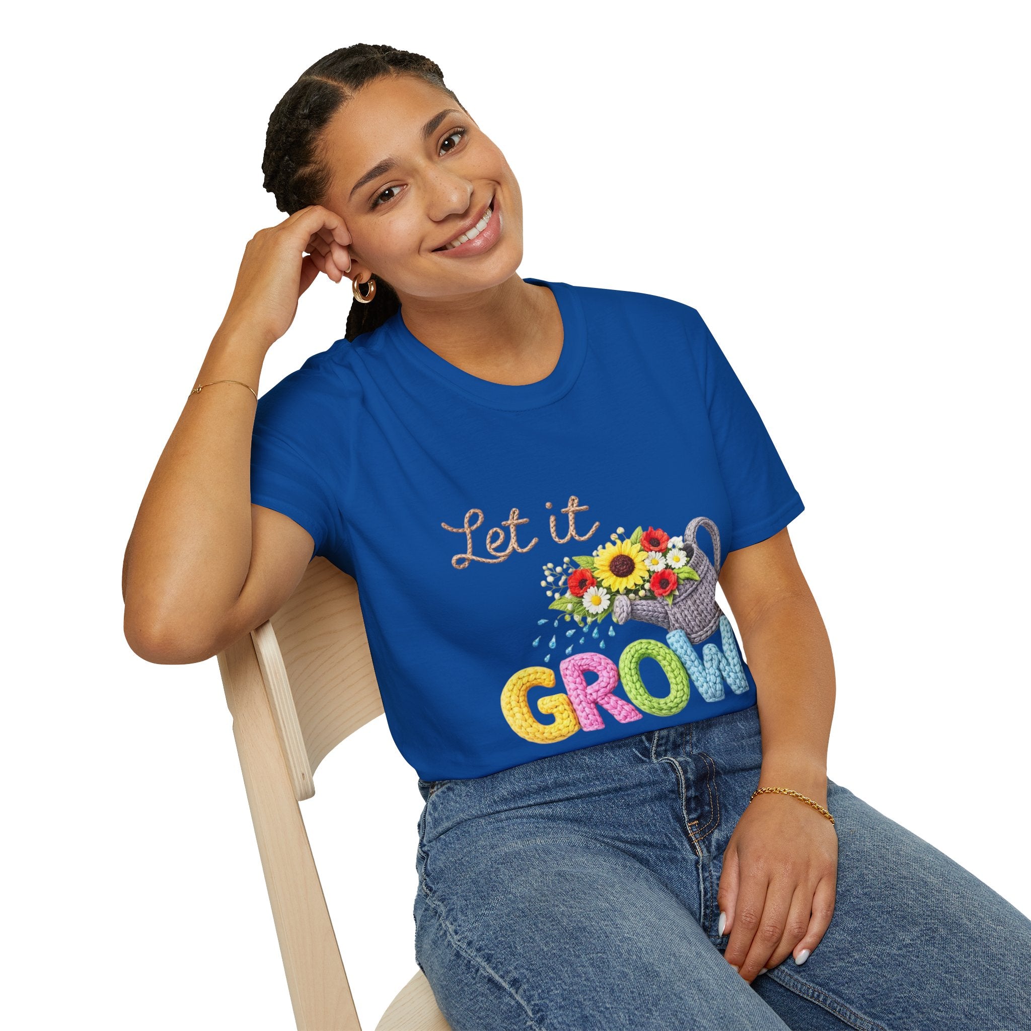 Let It Grow T-Shirt — Floral Watering Can Garden Tee