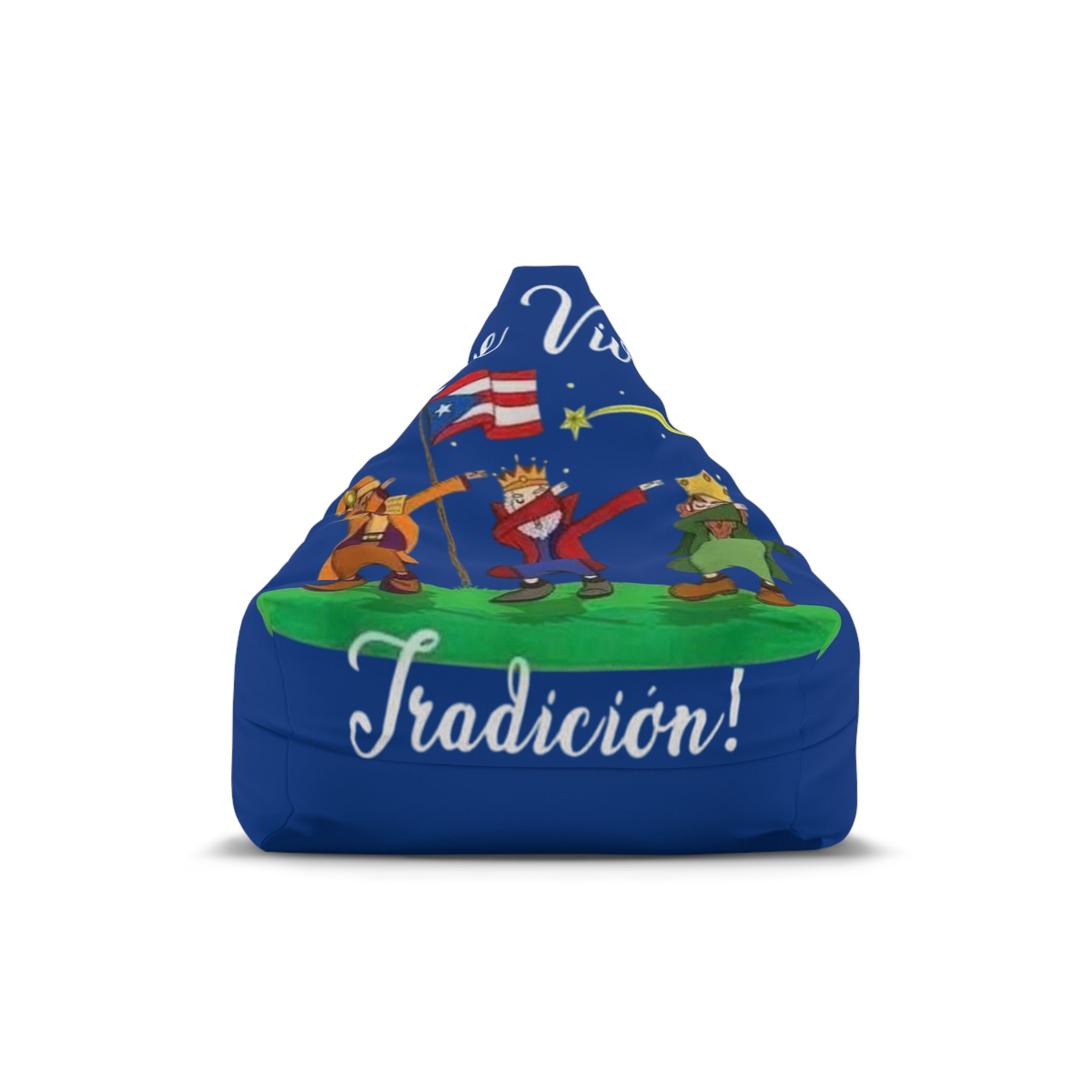 The Tree Kings Puerto Rican Tradición Bean Bag Cover  Festive Island Dance Design