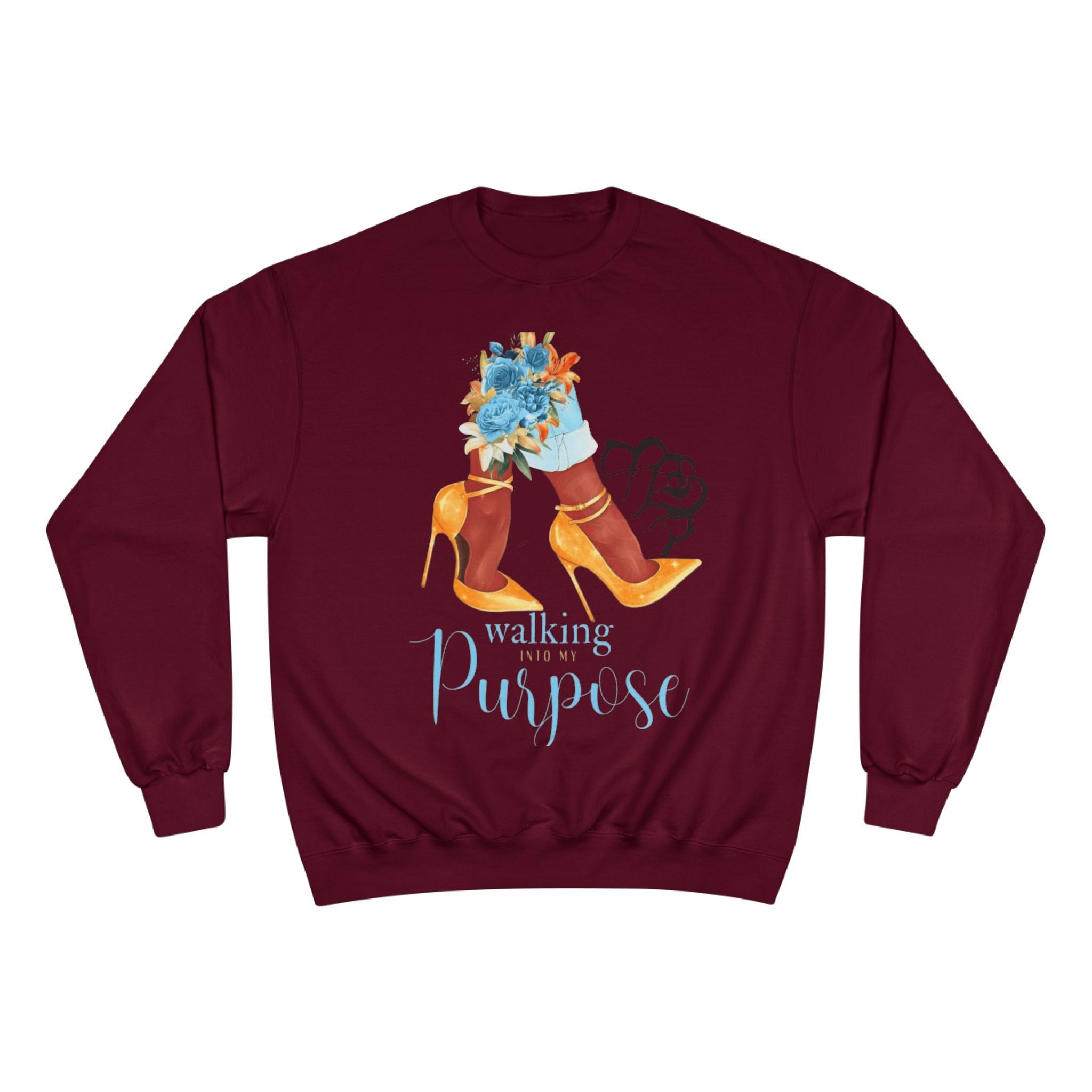 Walking with Purpose Sweatshirt  Floral Heels Inspirational Crewneck