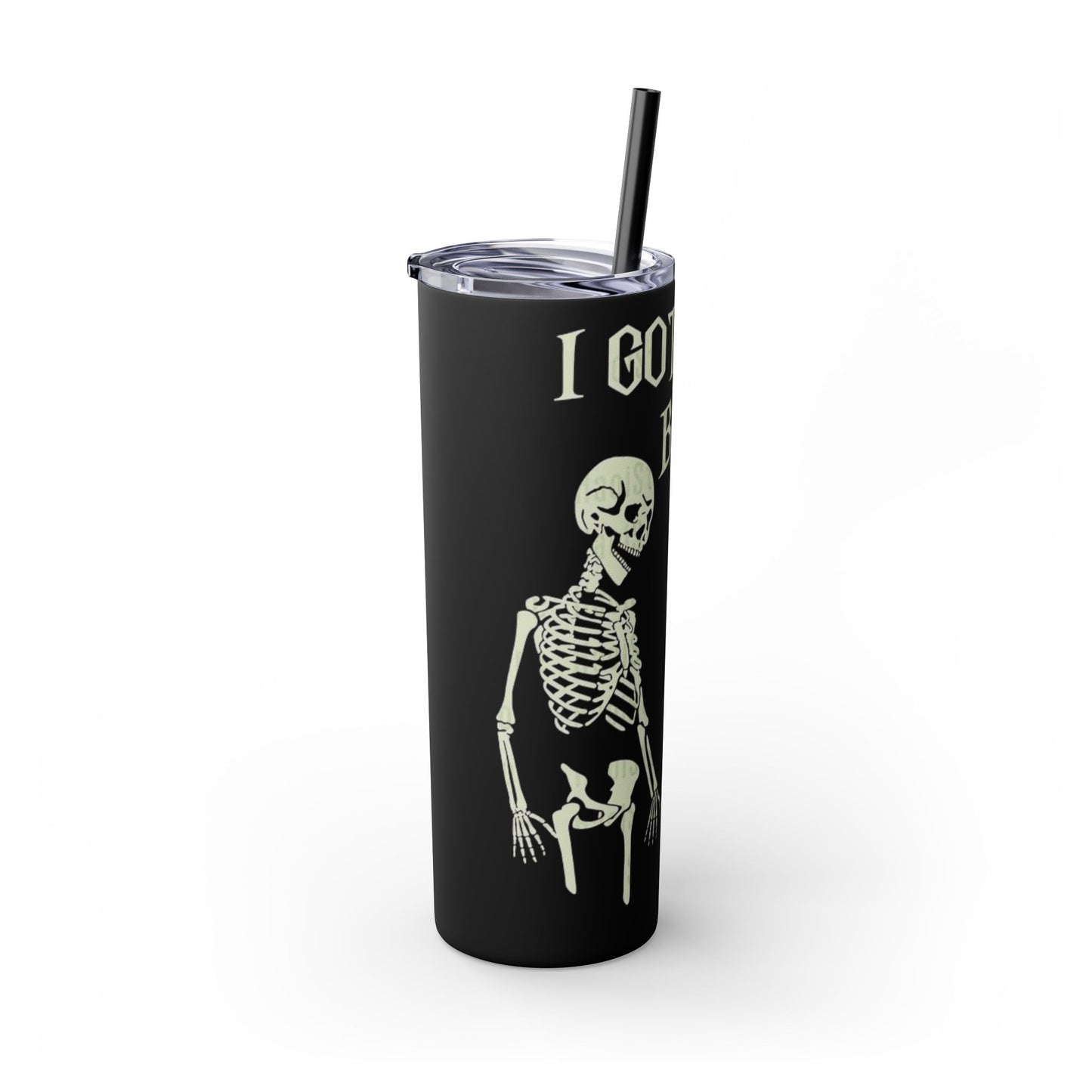 Halloween Skeleton-Themed Tumbler, Got Your Back Drinkware, I Got Your Back Skinny Tumbler, Cute Gifts for Halloween, Fun Vibes for Parties