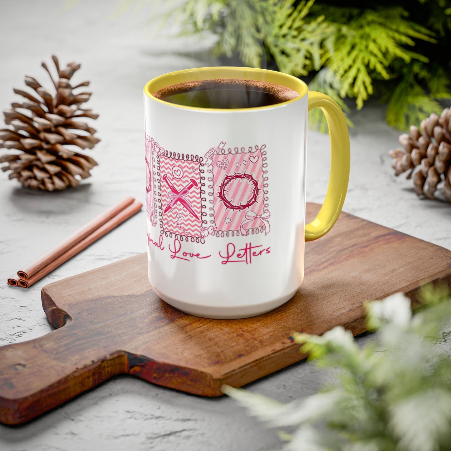 Love Letters XOXO Ceramic Mug — Colorful 11oz & 15oz Coffee Cup