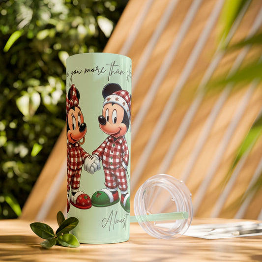 I Love You More Than Travel Tumbler — 20oz Skinny Cup with Straw