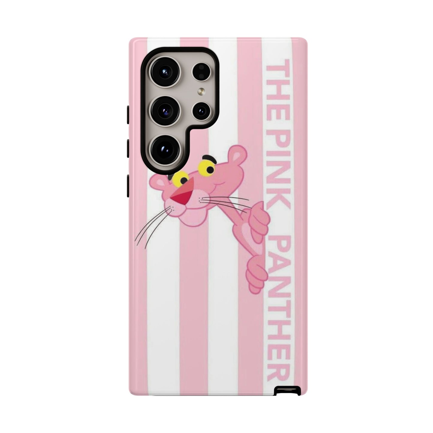 Pink Panther Tough Case Retro Striped Phone Case with "The Pink Panther" Design