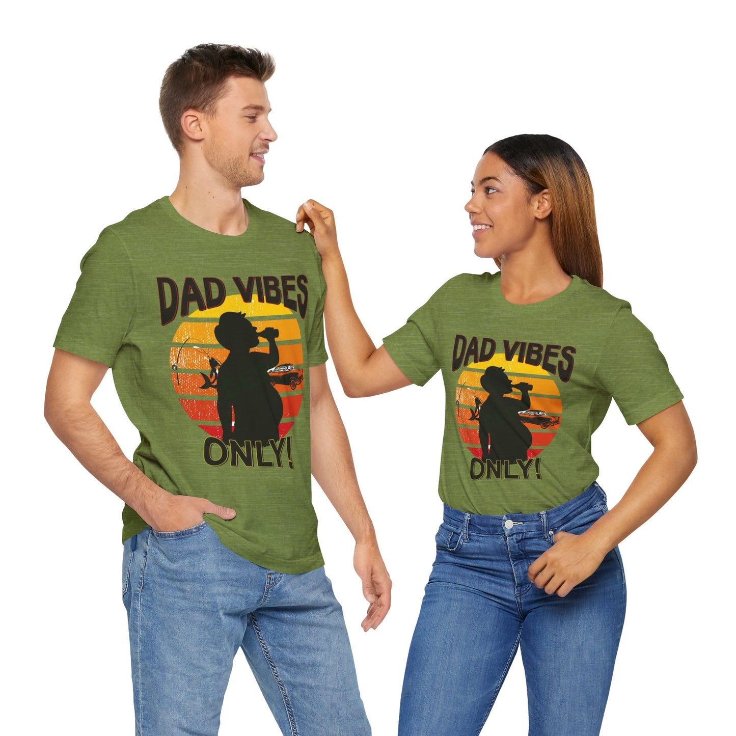 Dad Vibes Only Unisex Tee, Fun Casual T-Shirt for Dads, Perfect Gift for Father's Day, Summer Barbecue, Weekend Outing