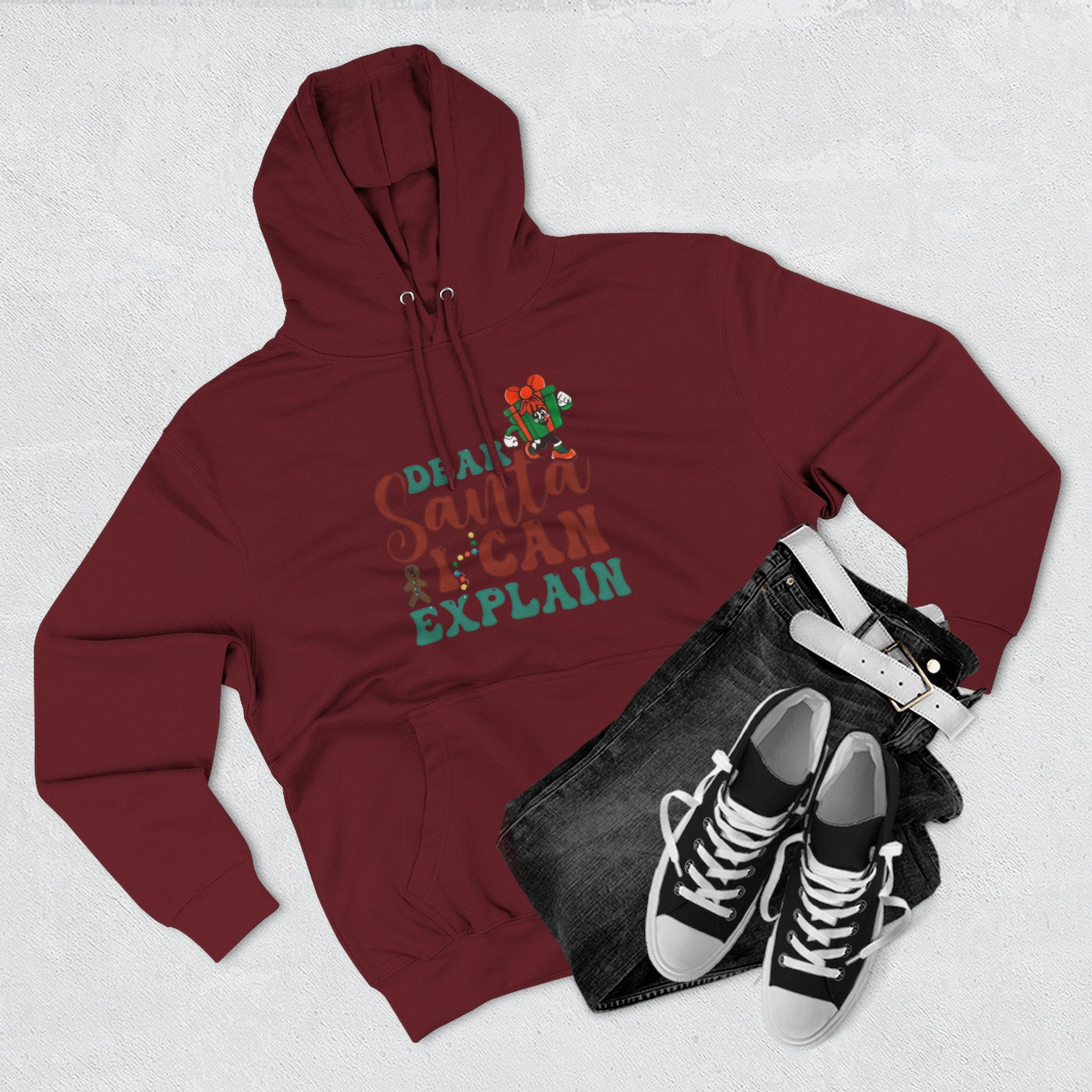 Christmas Hoodie “Dear Santa I Can Explain” Funny Holiday Pullover Christmas T-Shirts and Sweatshirts Collection