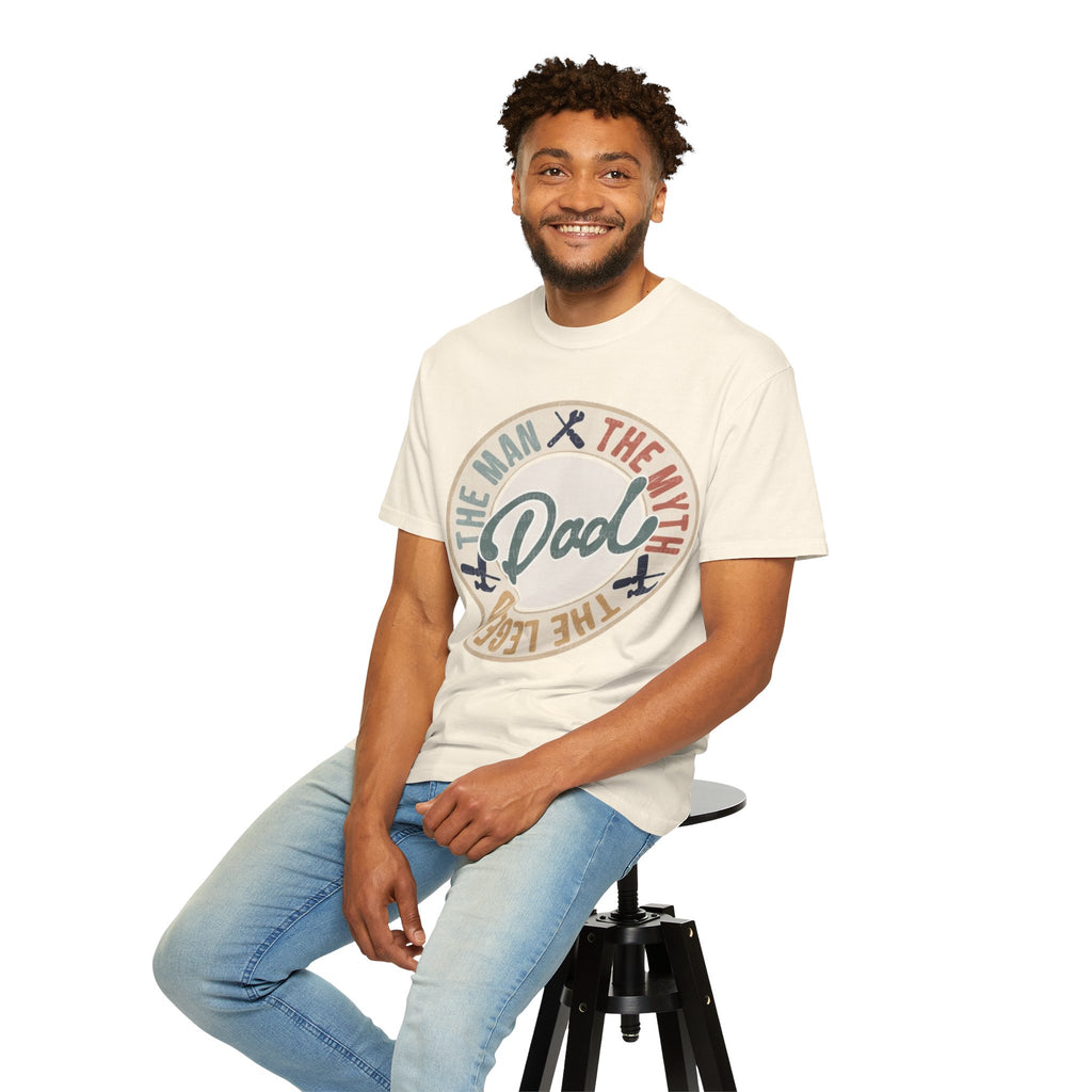 Dad Retro Badge T-Shirt — “Dad: The Man, The Myth, The Legend” Father’s Day Tee