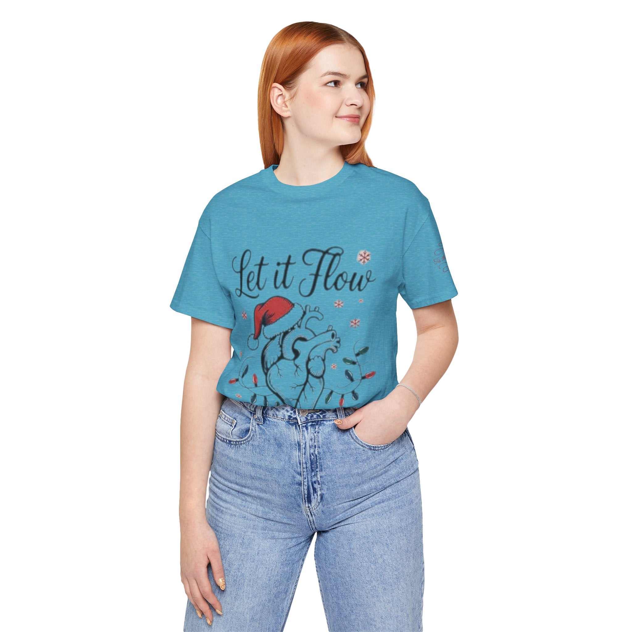 Let It Flow Heart Tee  Christmas Anatomical Heart Shirt