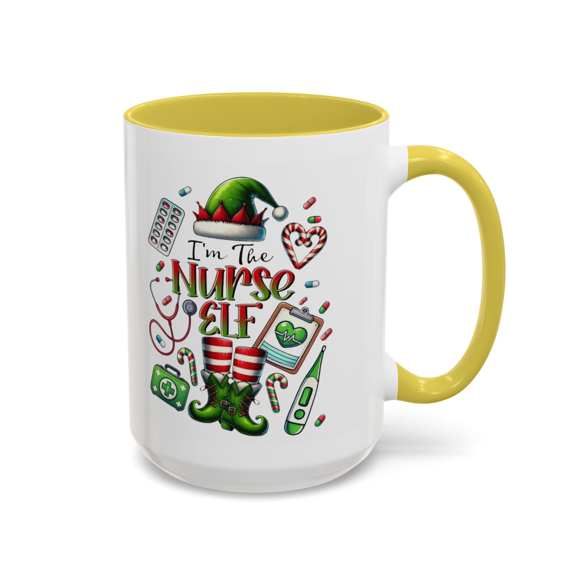Nurse Elf Coffee Mug — Christmas Medical Holiday Gift (11oz & 15oz) Medical Christmas Mug