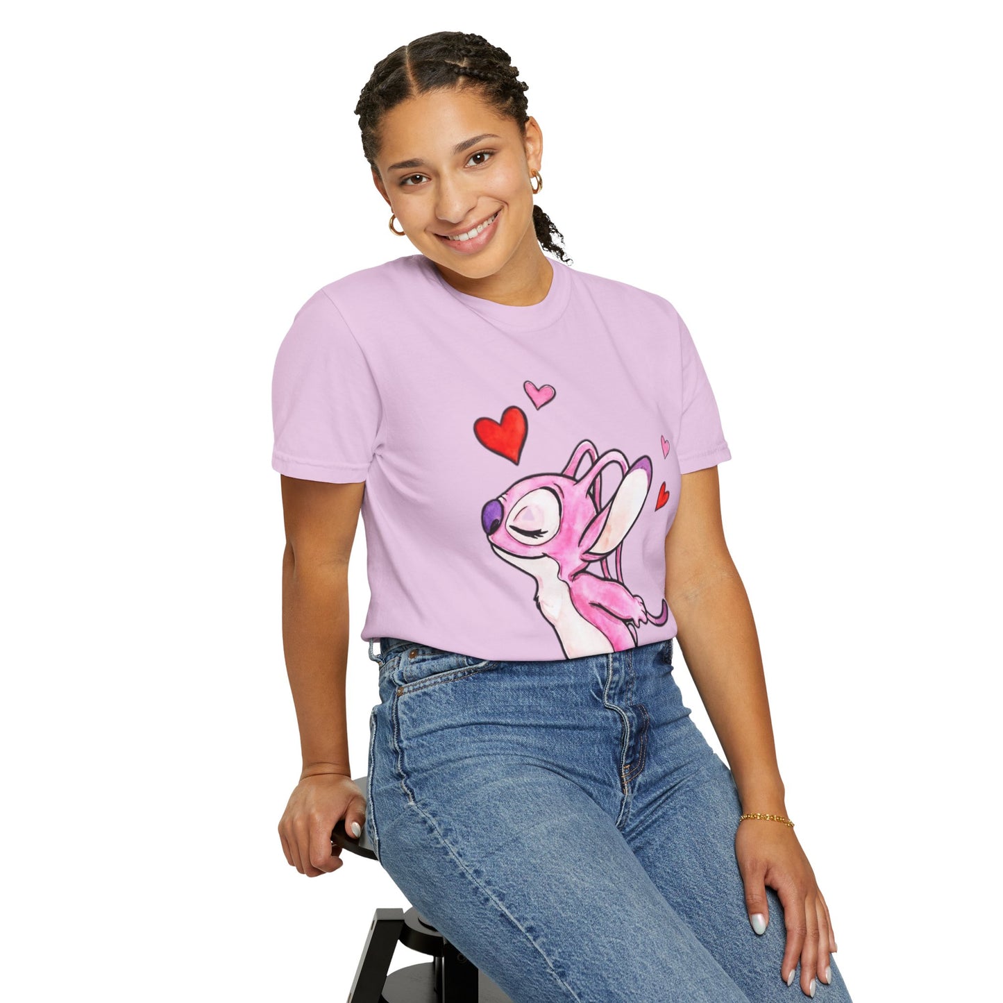 T-Shirt — Cute Pink Cartoon Creature with Hearts | Valentine’s Gift Tee