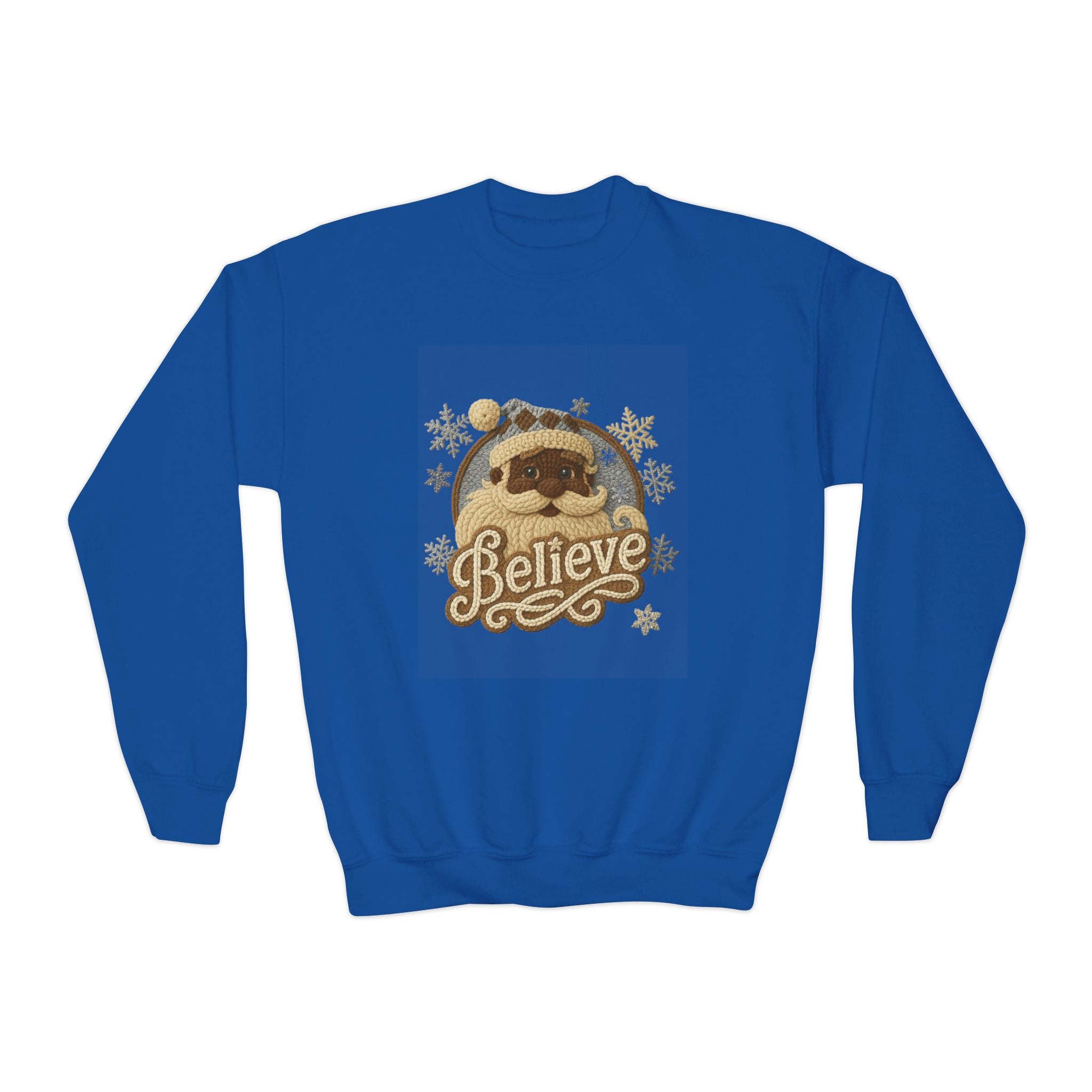 Youth Sweatshirt  'Believe' Cozy Sloth Holiday Crewneck