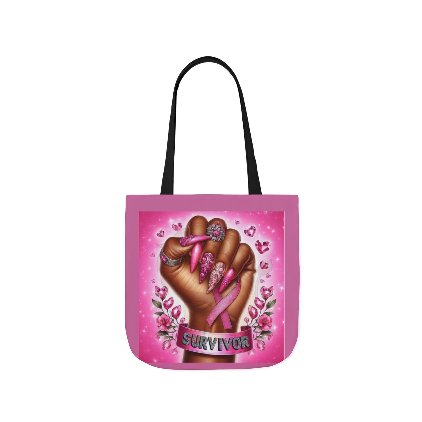 Breast Cancer Survivor Tote Bag  Pink Ribbon Empowerment Canvas Tote