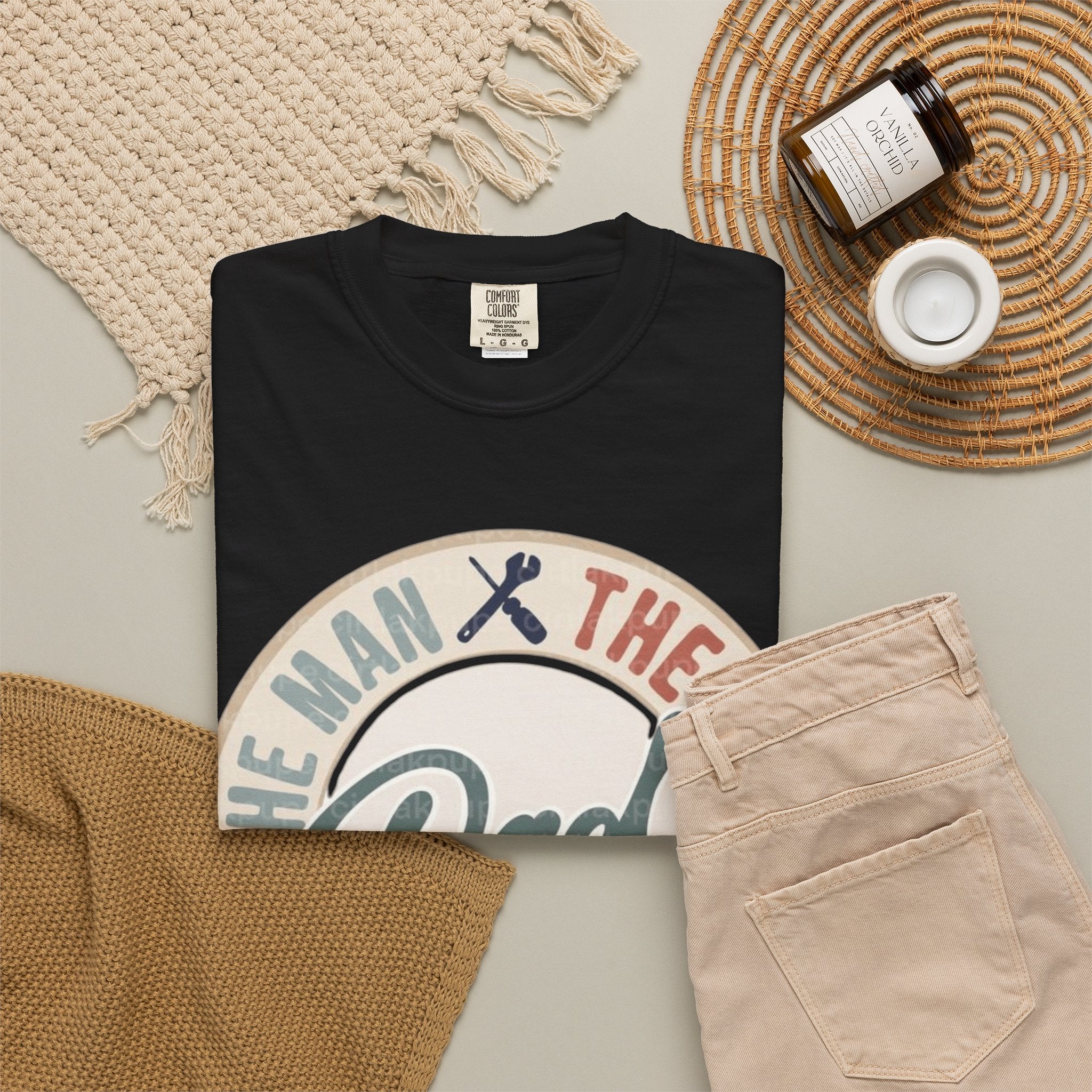 Dad Retro Badge T-Shirt — “Dad: The Man, The Myth, The Legend” Father’s Day Tee