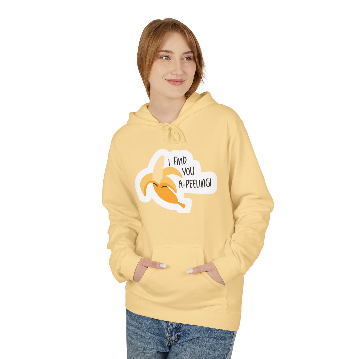 Peeling Banana Hoodie  "I Found You (Peeling)" Cute Fruit Pun Pullover