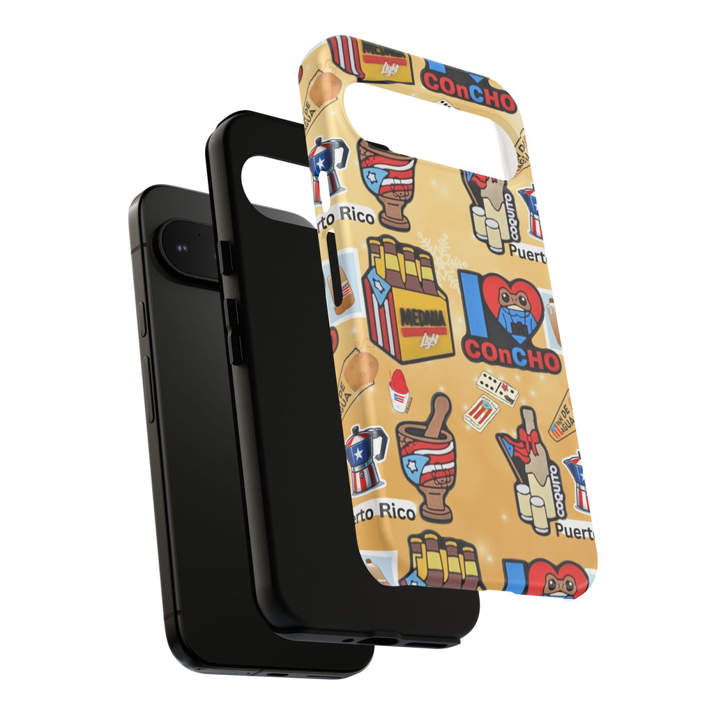 Puerto Rico Sticker Collage Tough Case  ‘I  Concho’ Pattern Phone Case