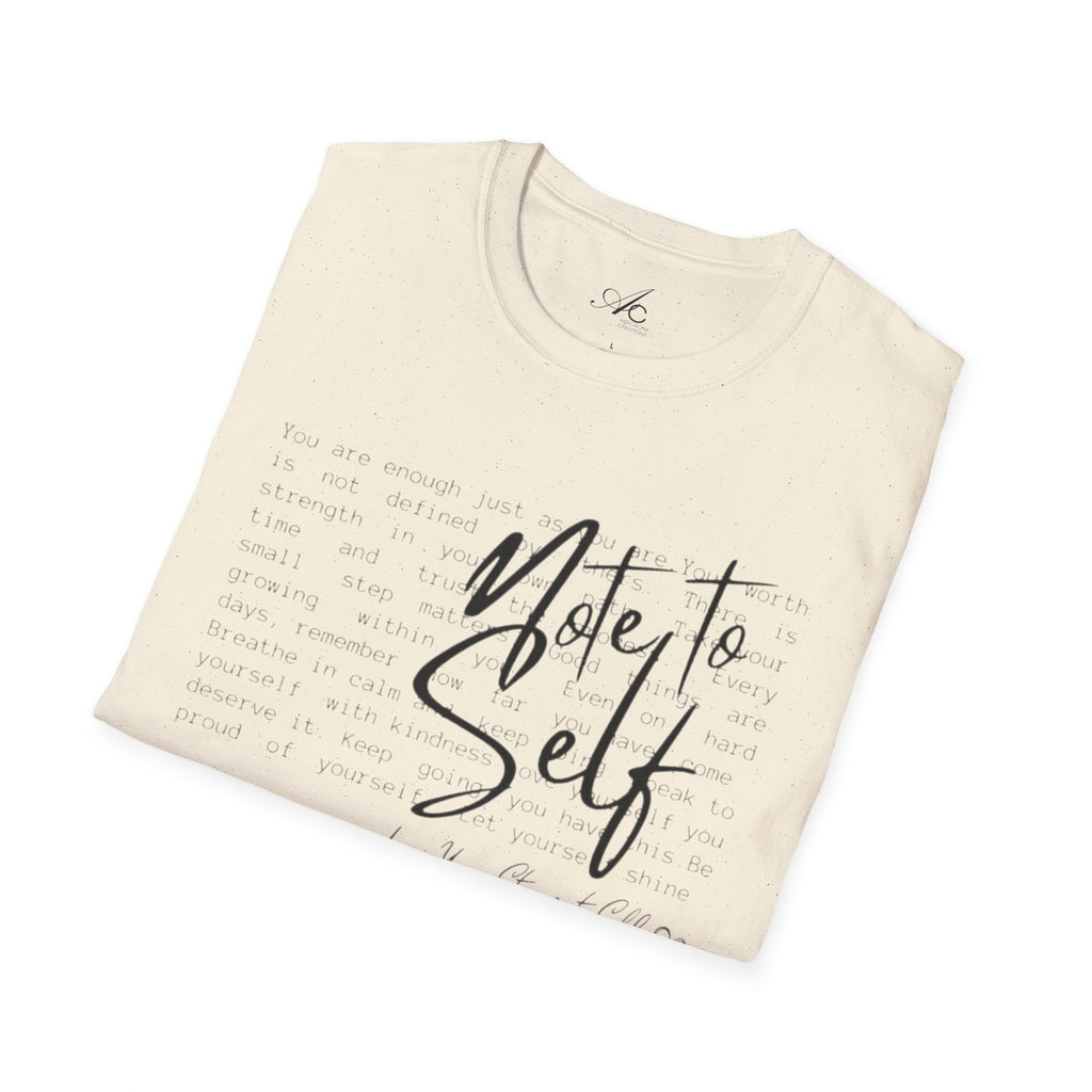 Note to Self T‑Shirt  Minimal Script Inspirational Tee