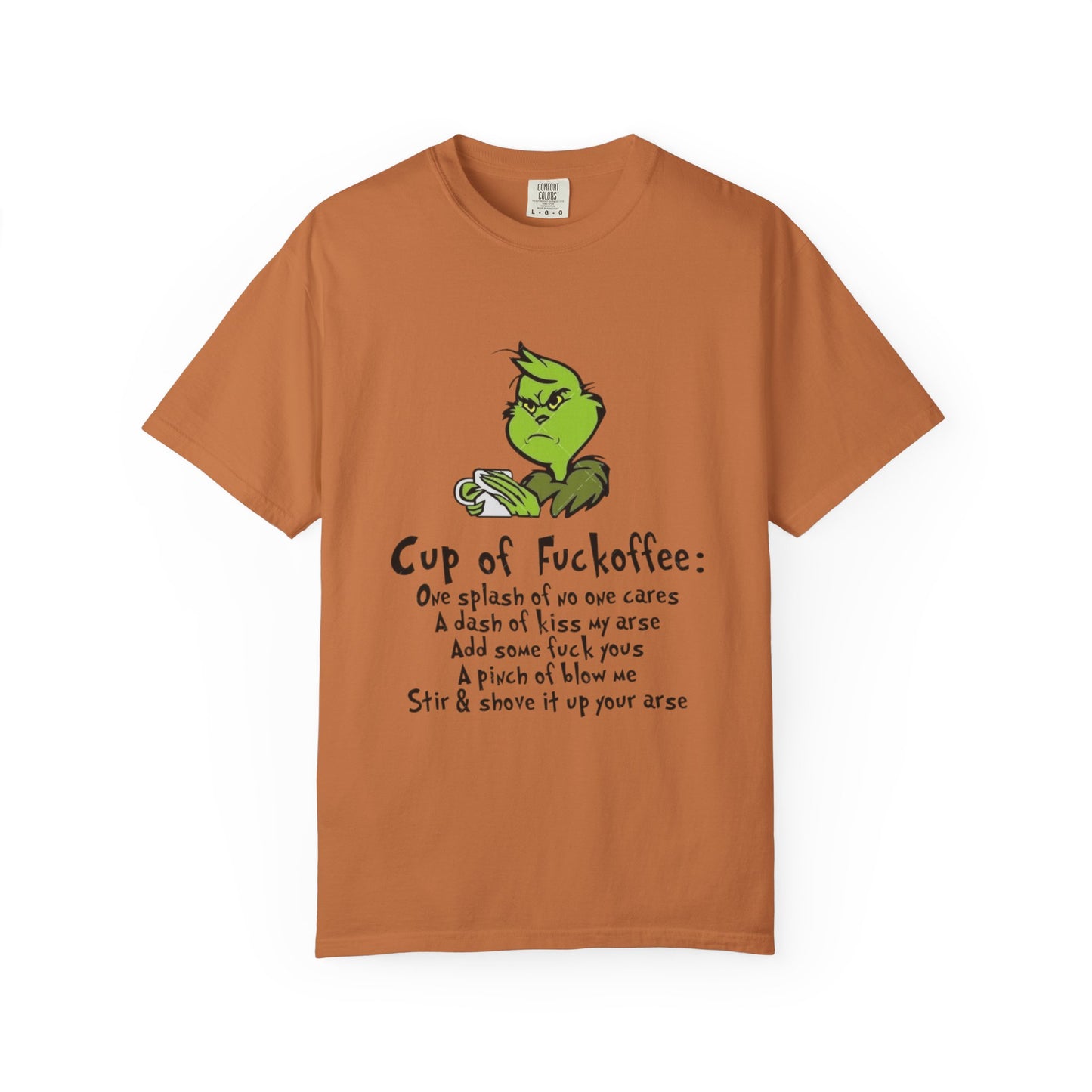 Holiday Graphic Tees  Cozy Festive Wear Funny Grinch-Inspired Unisex T-Shirt Cup of Fuckoffee