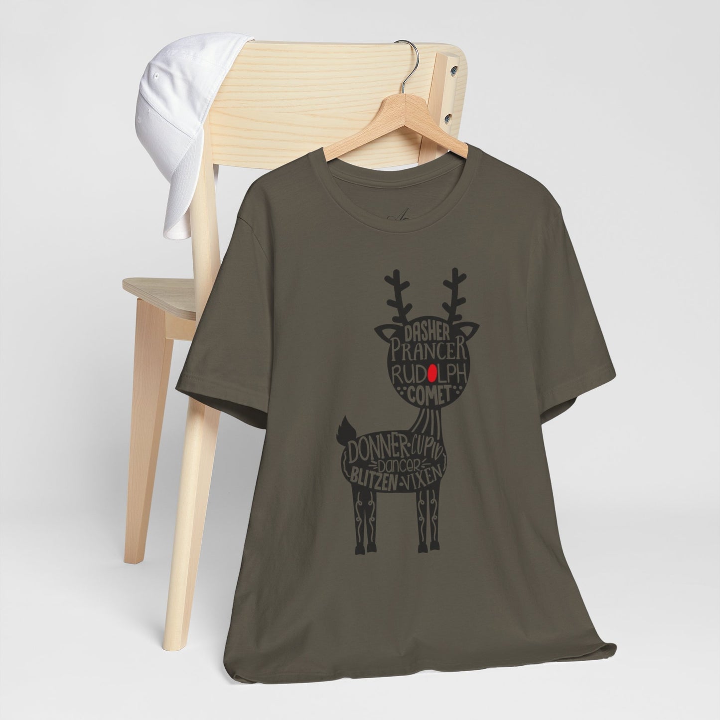 Christmas Reindeer Graphic Tee - Unisex Jersey Short Sleeve Shirt