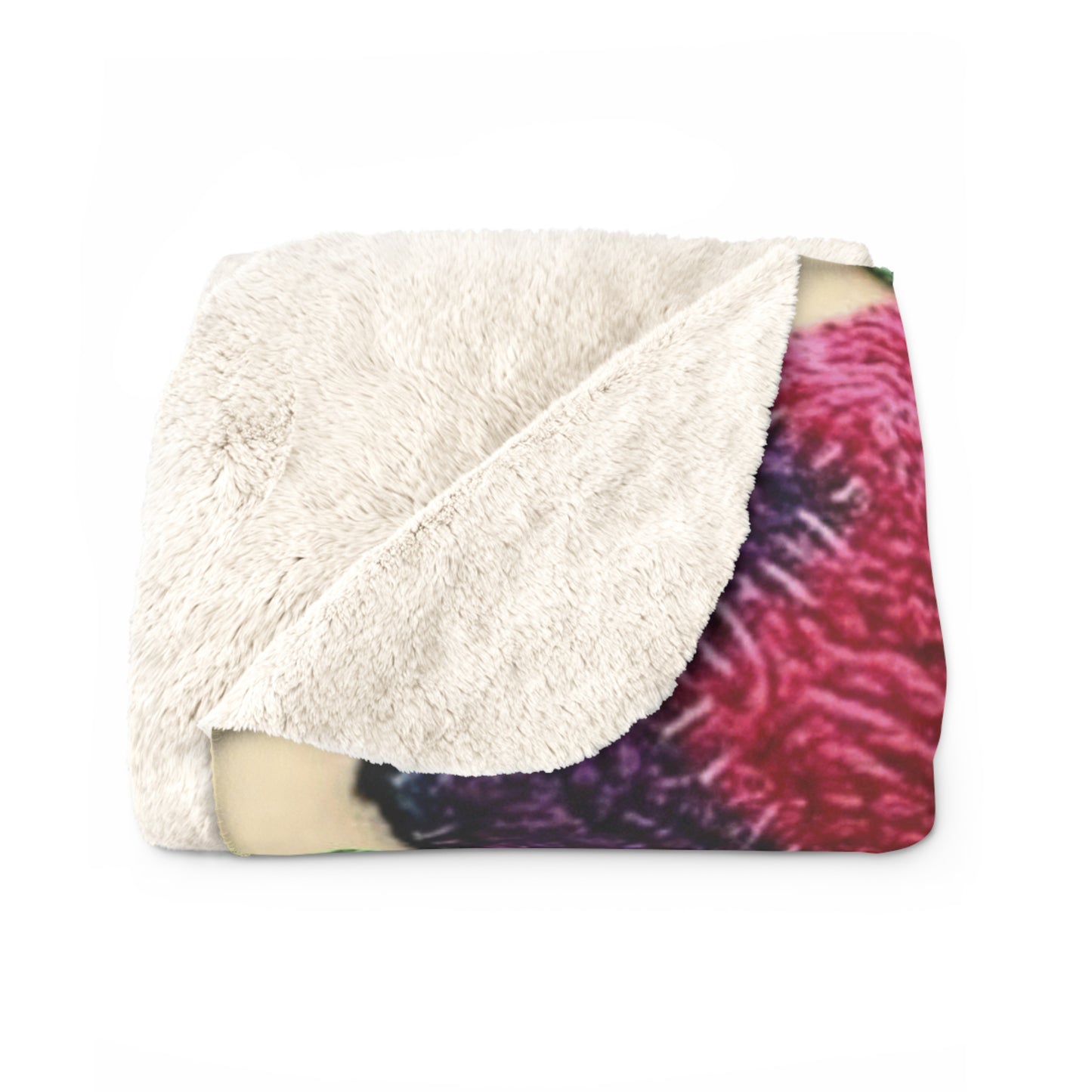 Colorful Patchwork Puppy Sherpa Blanket – Cozy Floral Dog Fleece Throw