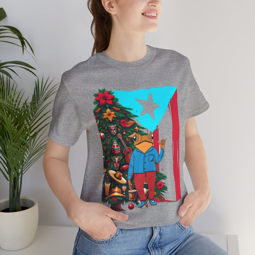 Puerto Rico Holiday T-Shirt  Coquí by Christmas Tree Graphic Puerto Rico’s Navidades
