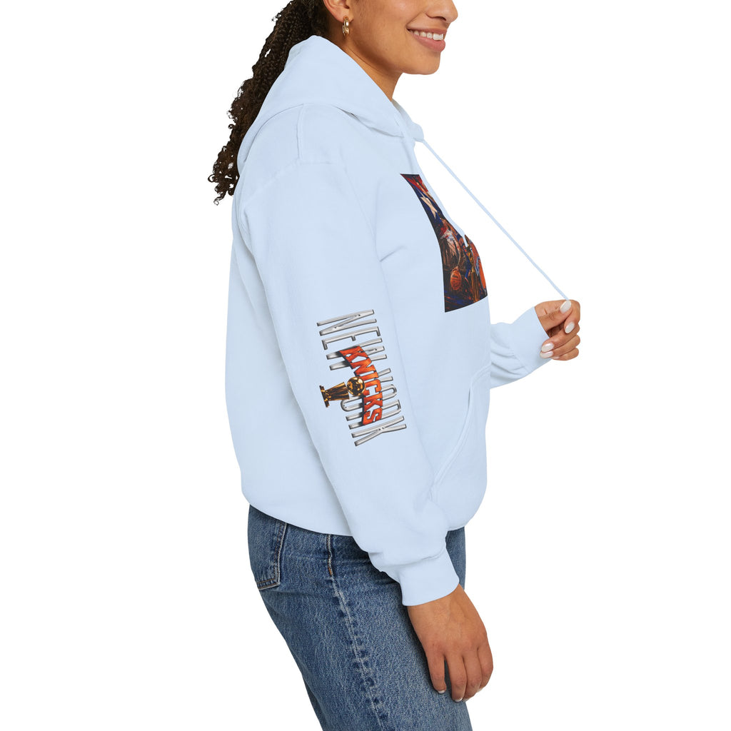NY-K Retro Player Collage Hoodie — Basketball Fan Sweatshirt