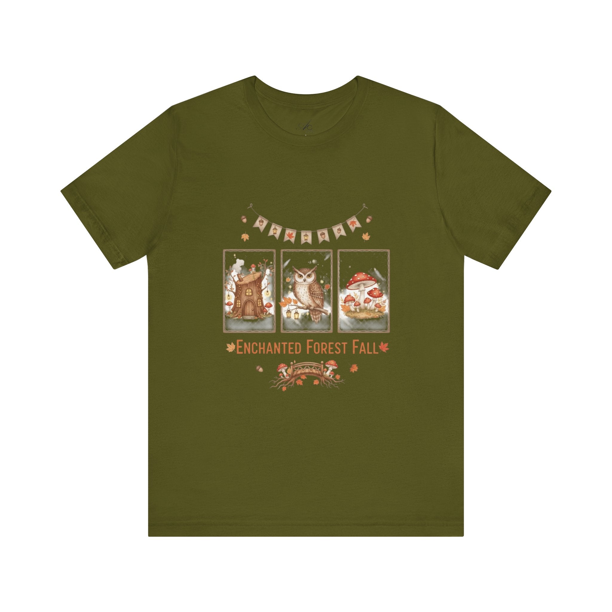 Enchanted Forest Fall Tee, Cute Owl Shirt, Autumn Graphic Tee, Nature Lover Gift, Cozy Fall Apparel, Wildlife T-Shirt, Unisex Fall Top