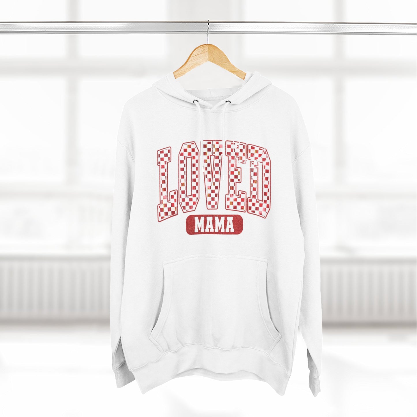 Hoodie  Loved Mama Checkerboard Graphic Hoodie