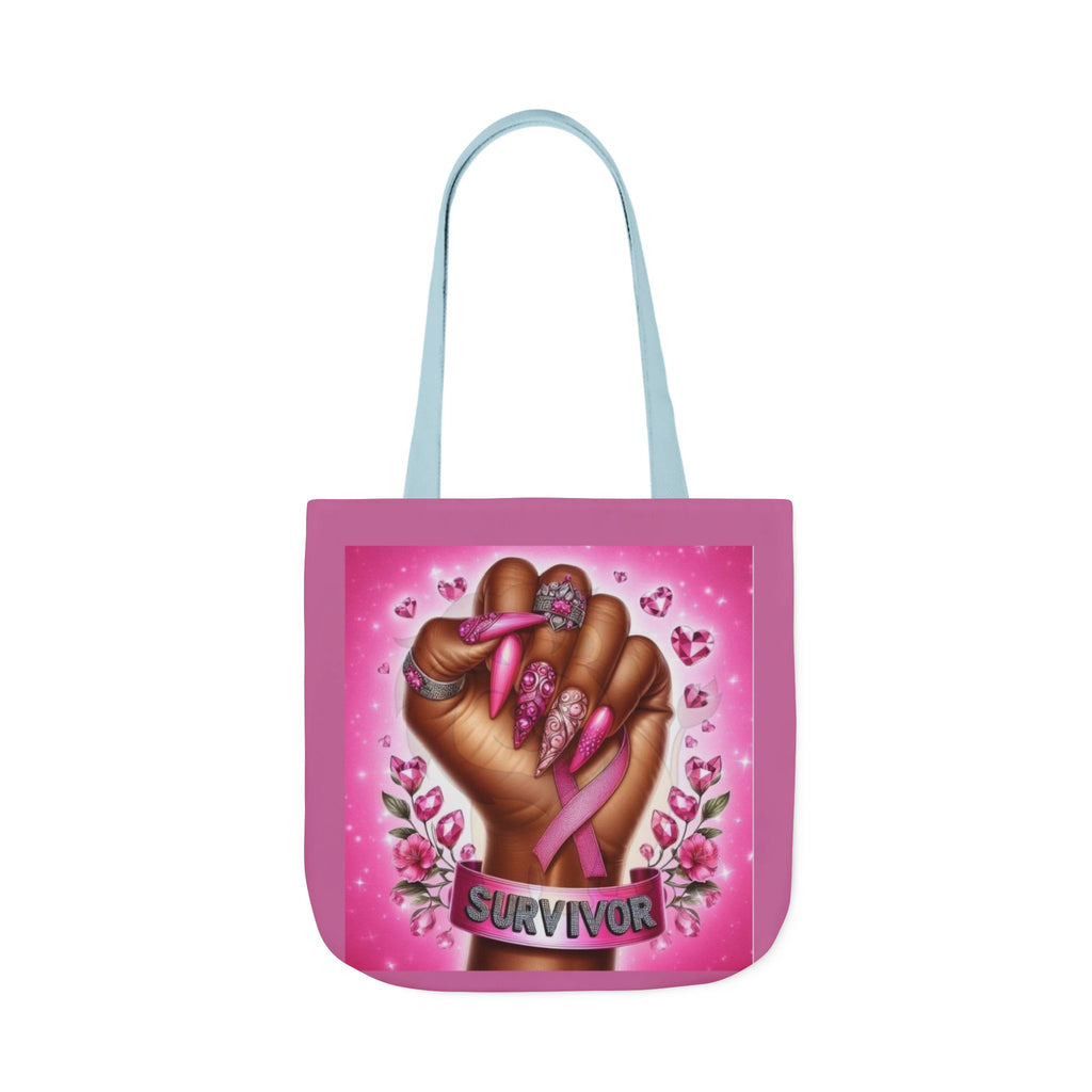 Breast Cancer Survivor Tote Bag  Pink Ribbon Empowerment Canvas Tote