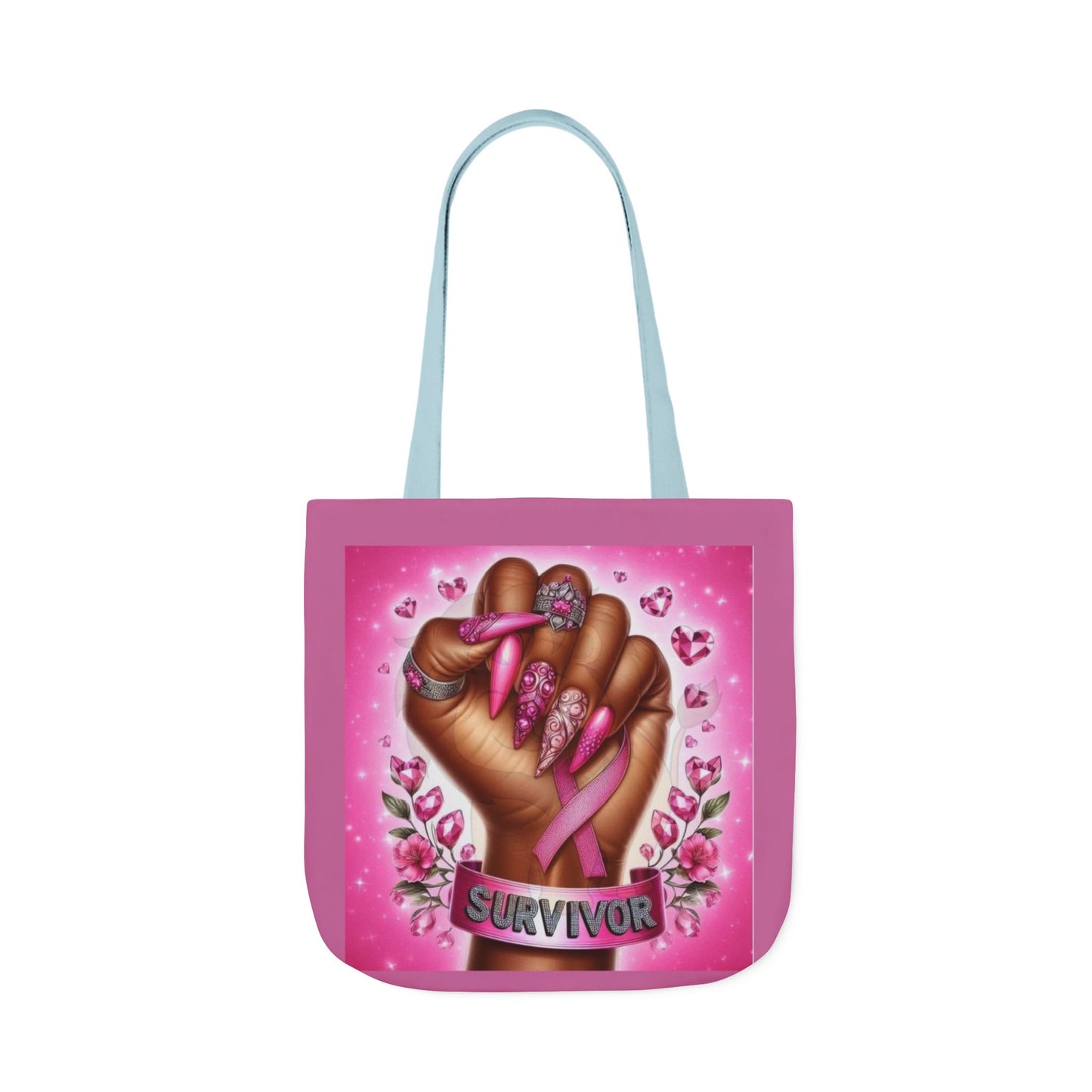 Breast Cancer Survivor Tote Bag  Pink Ribbon Empowerment Canvas Tote