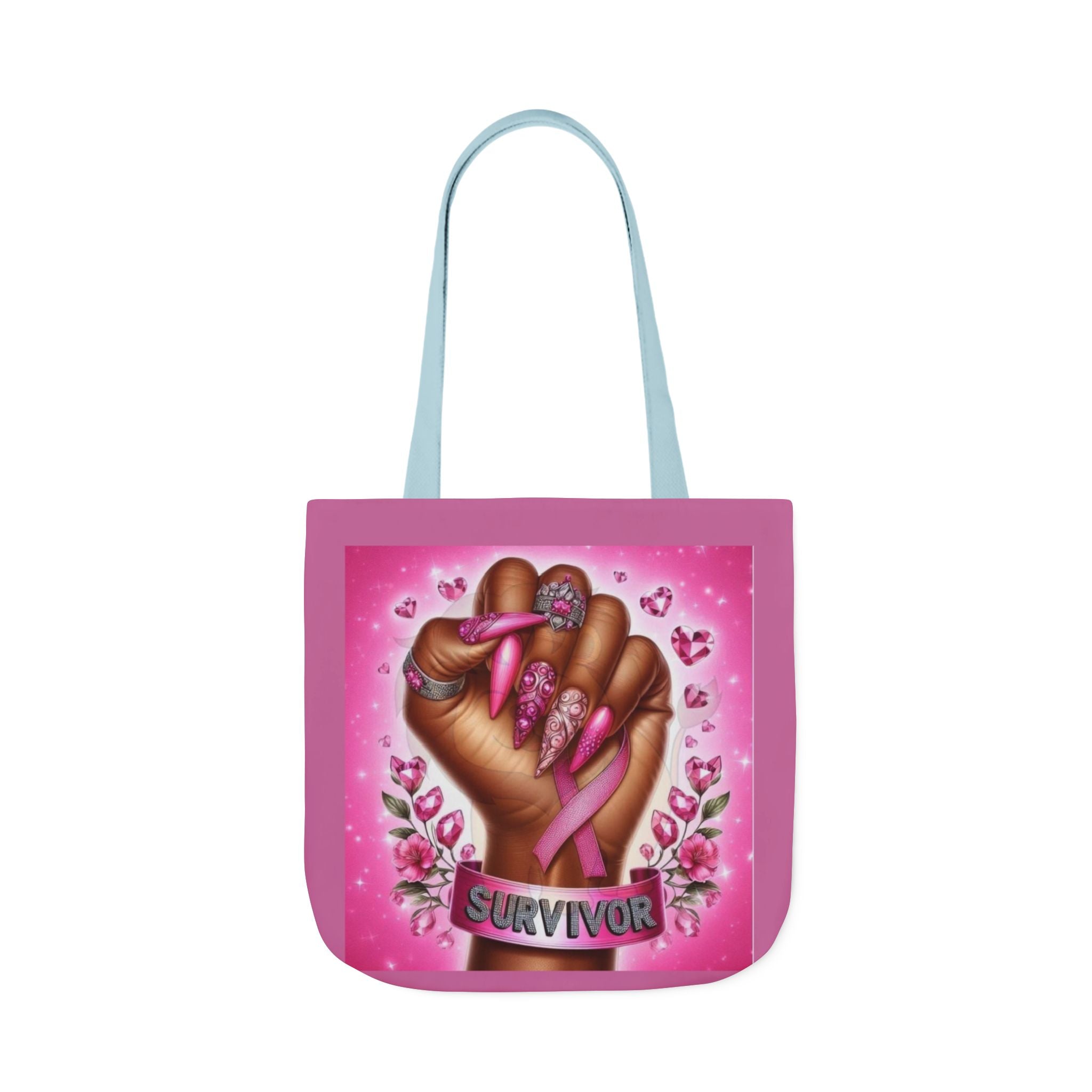Breast Cancer Survivor Tote Bag  Pink Ribbon Empowerment Canvas Tote