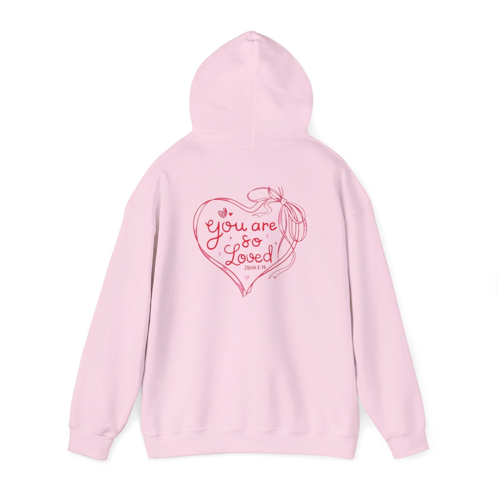 You Are So Loved Hoodie Heart Full” Heart Ribbon Comfort Sweatshirt
