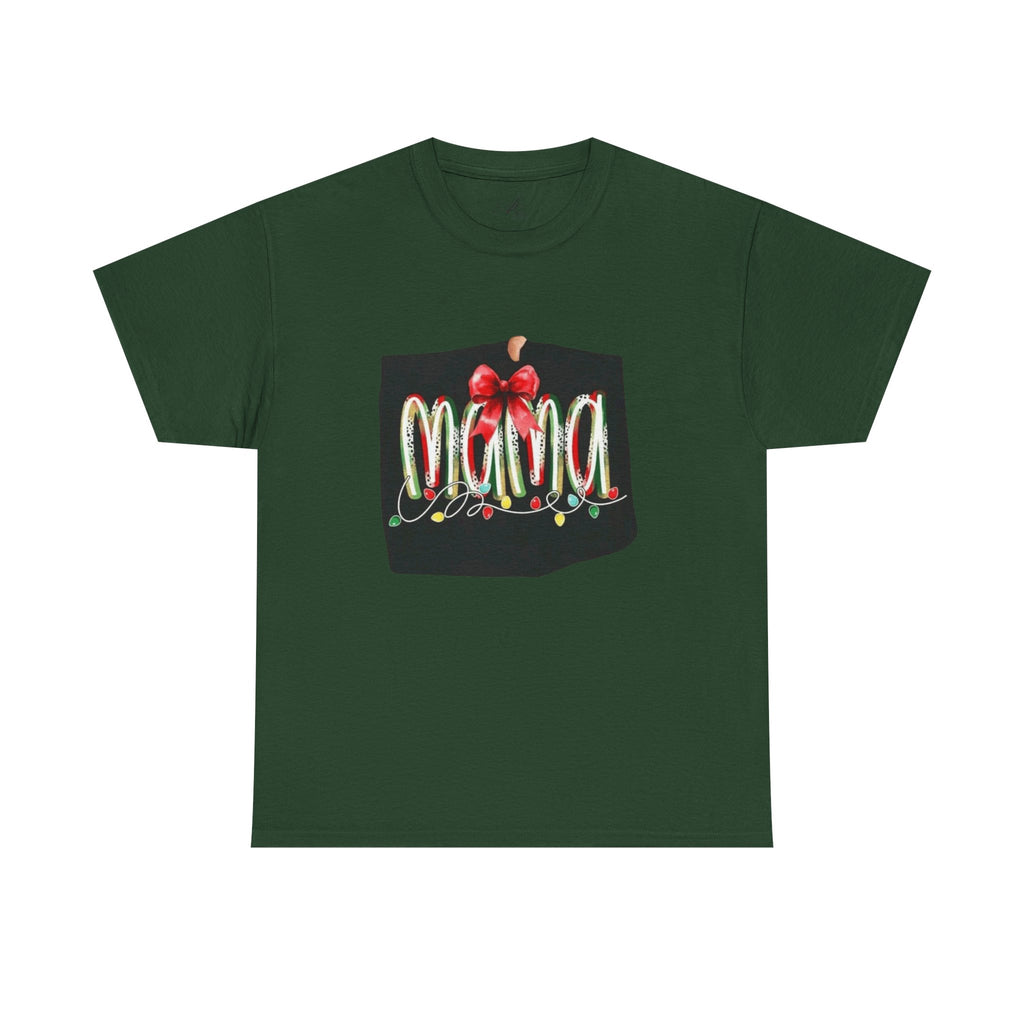 Festive Mama Tee, Cozy Holiday Shirt, Gift for Mom, Christmas T-Shirt, Unisex Cotton Tee