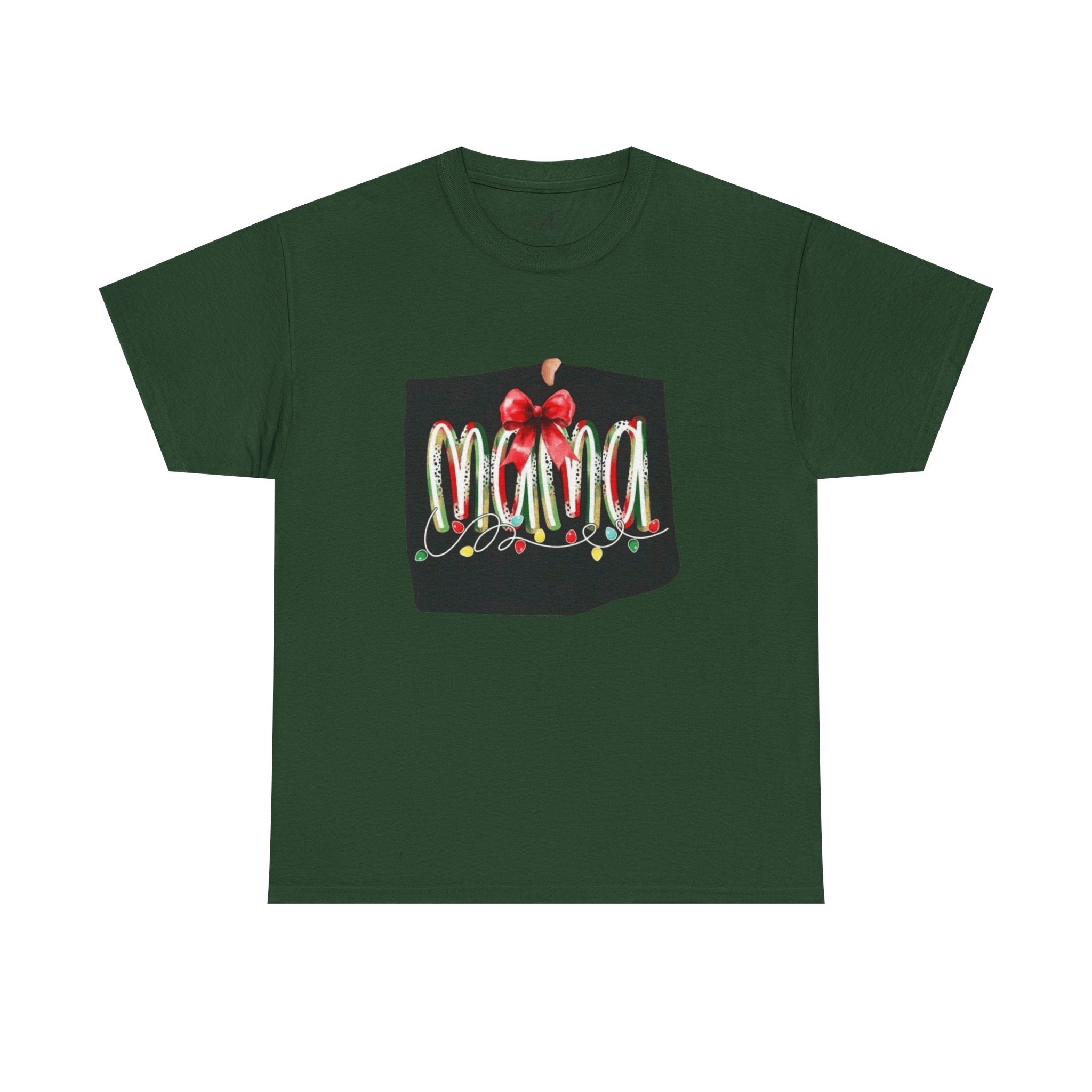 Festive Mama Tee, Cozy Holiday Shirt, Gift for Mom, Christmas T-Shirt, Unisex Cotton Tee