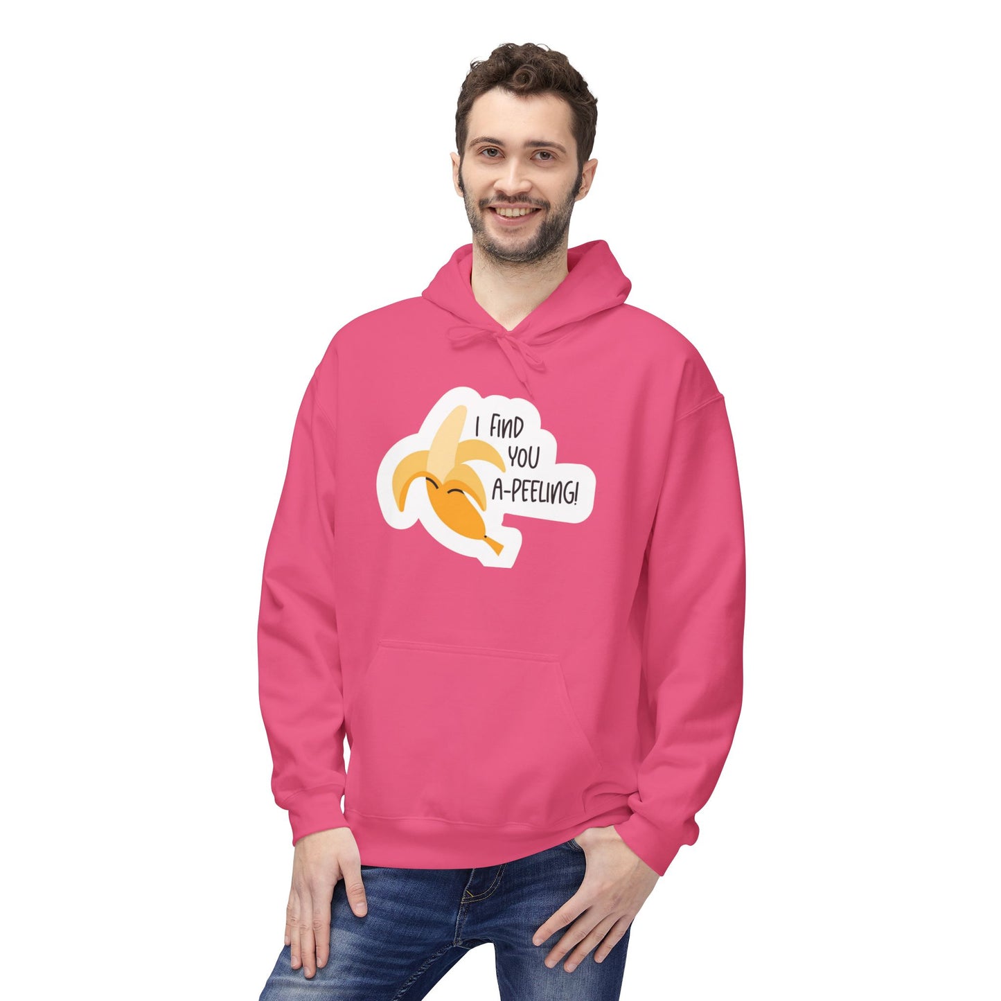 Peeling Banana Hoodie  "I Found You (Peeling)" Cute Fruit Pun Pullover