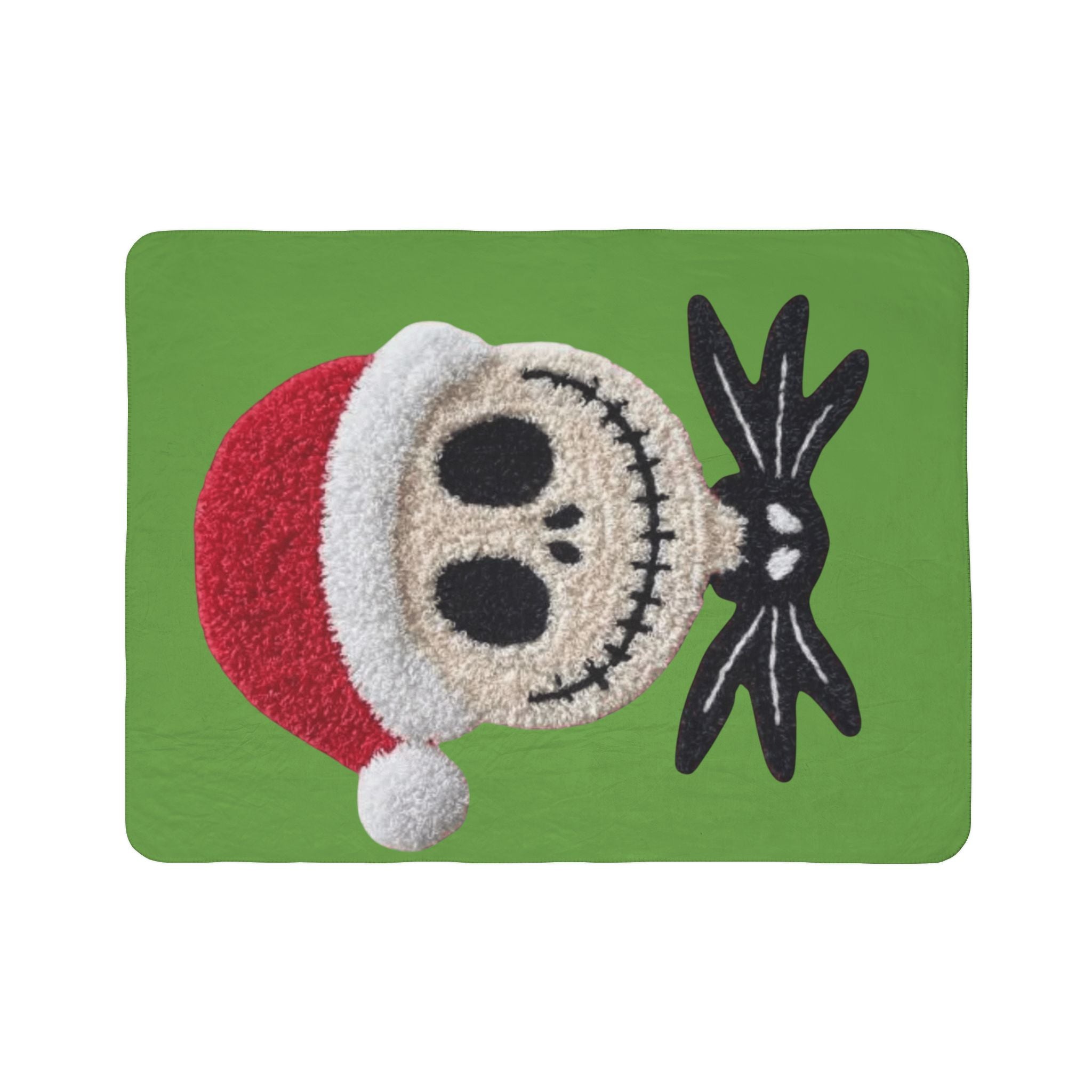 Magical Christmas Cartoon Blanket Christmas Skull Sherpa Blanket  Santa Hat Jack Skellington Holiday Throw