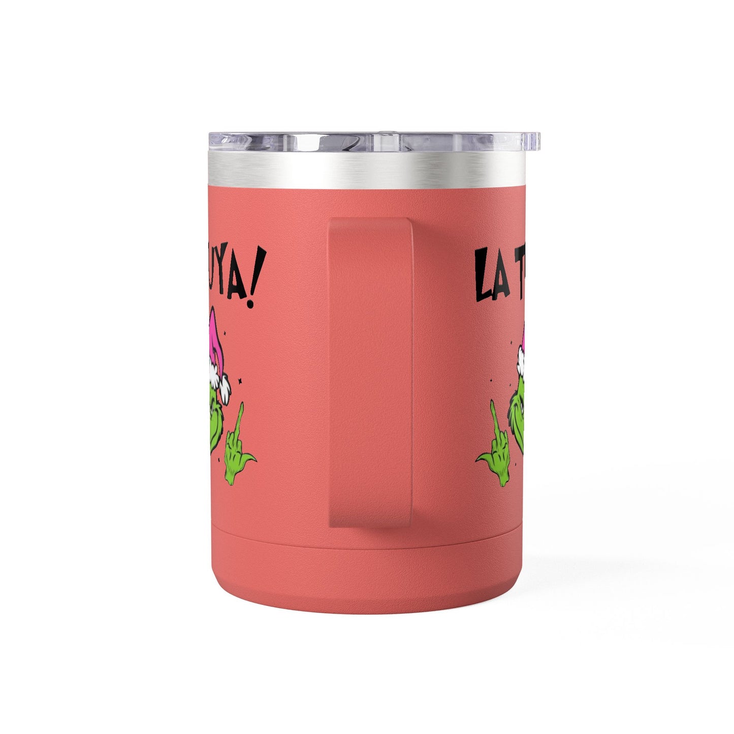 Holiday Grinch Coffee Mug Tumbler - 15oz Vaso / Taza de Acero Inoxidable – Diseño Navideño