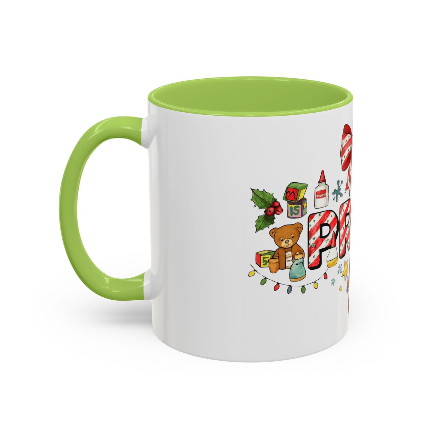 Holiday Teacher Coffee Mug 'PRE-K' Festive Gingerbread & Candy Cane Design (11/15oz) School Staff Christmas Mug Collection