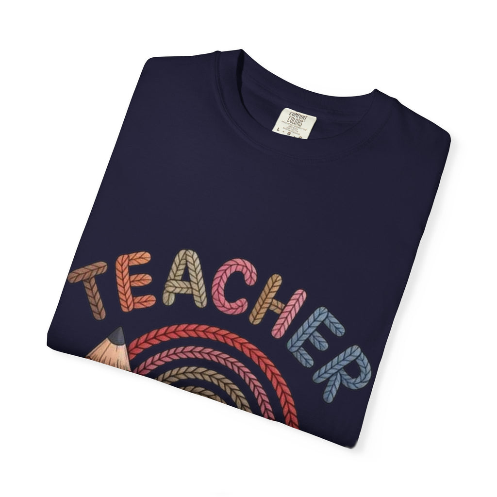 Teacher Rainbow Pencil & Apple T-Shirt — Back-to-School Gift for Educators