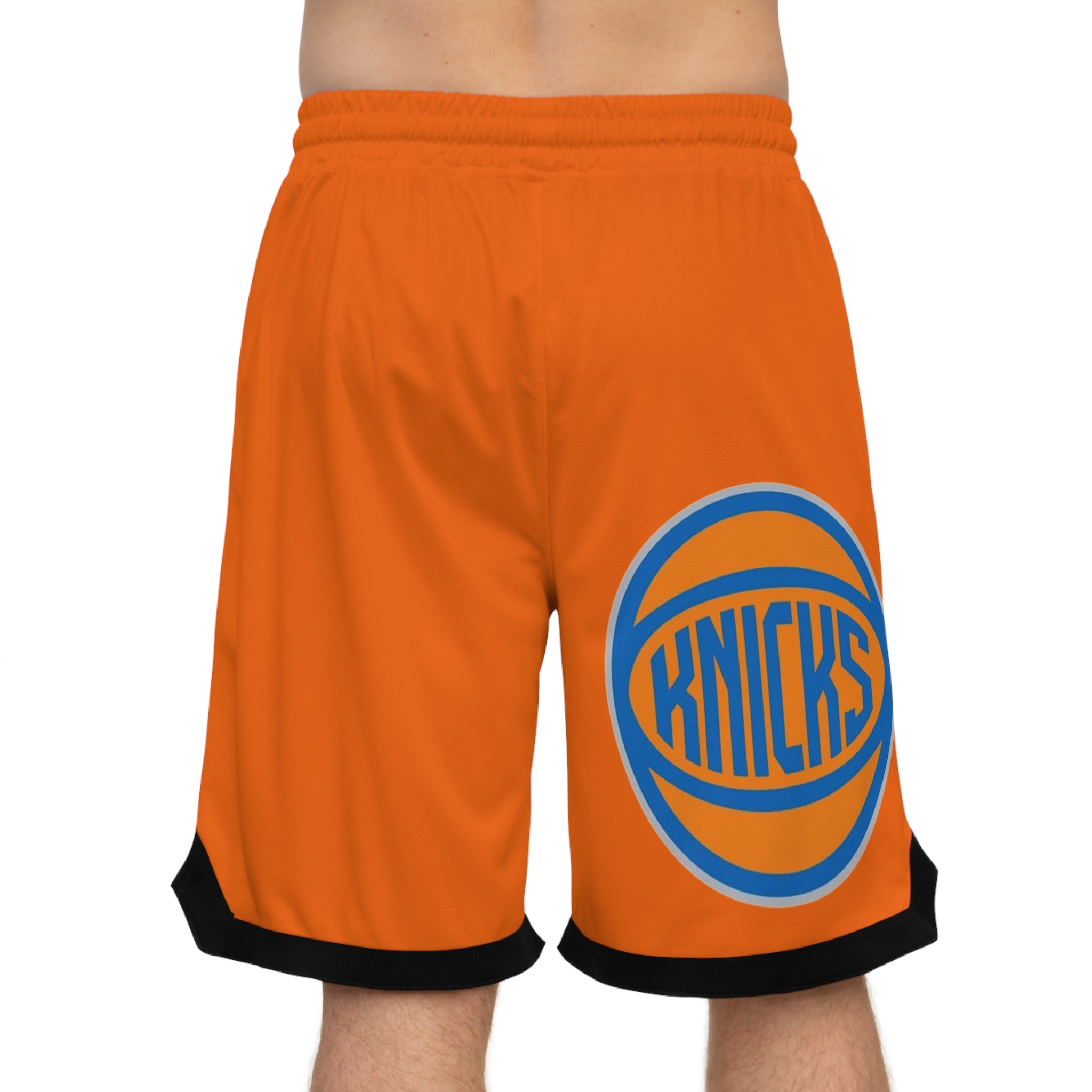 NY-KBasketball Shorts — Orange Athletic Rib Game Shorts