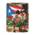 Sherpa Fleece Blanket  Puerto Rican Three Kings Day (Feliz Día de Reyes) Kids Design
