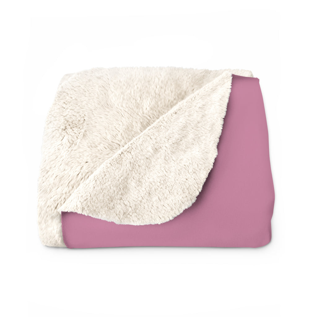 Santa’s Little Snuggle Blanket Cute Highland Cow Sherpa Blanket  Pink Knit Hat & Sunglasses Plush Throw