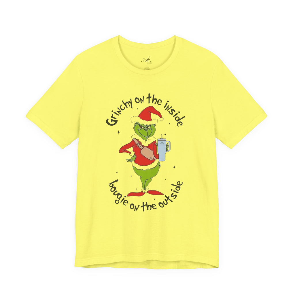 Grinch-Inspired Holiday Tee: 'Grinchy on the Inside, Boogie on the Outside'