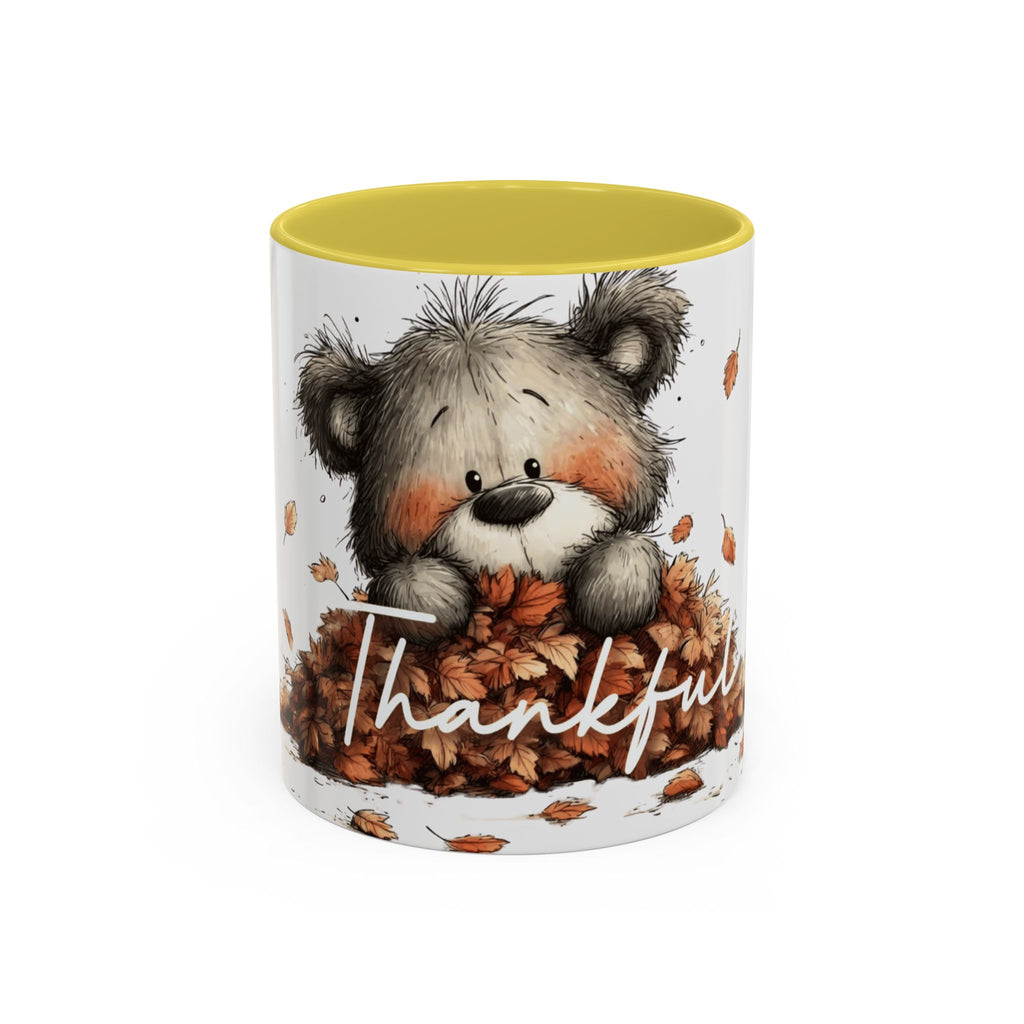 Thankful Bear Autumn Mug — Cute Fall Coffee Cup (11oz, 15oz)