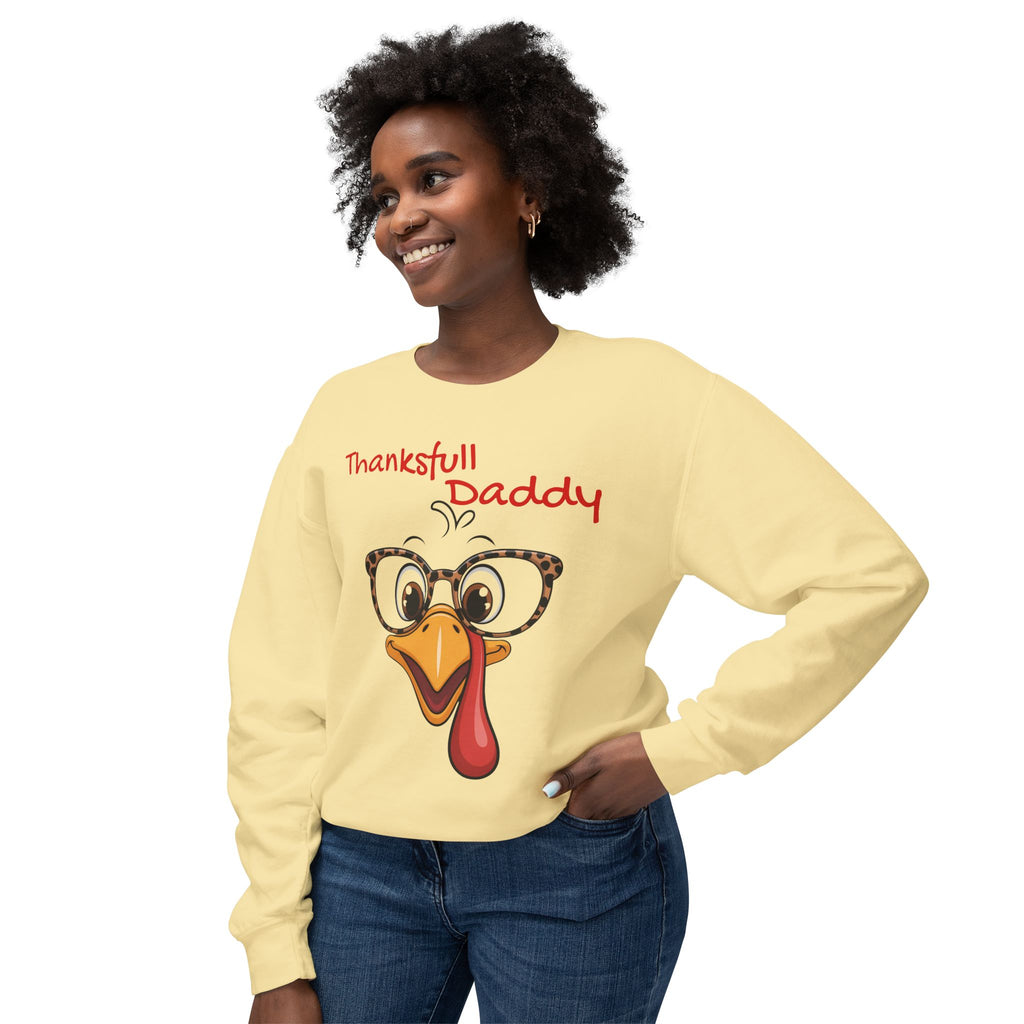 Thanksgiving Turkey 'Thankstfull Daddy' Crewneck Sweatshirt Fall T-Shirts and Sweatshirts Collection