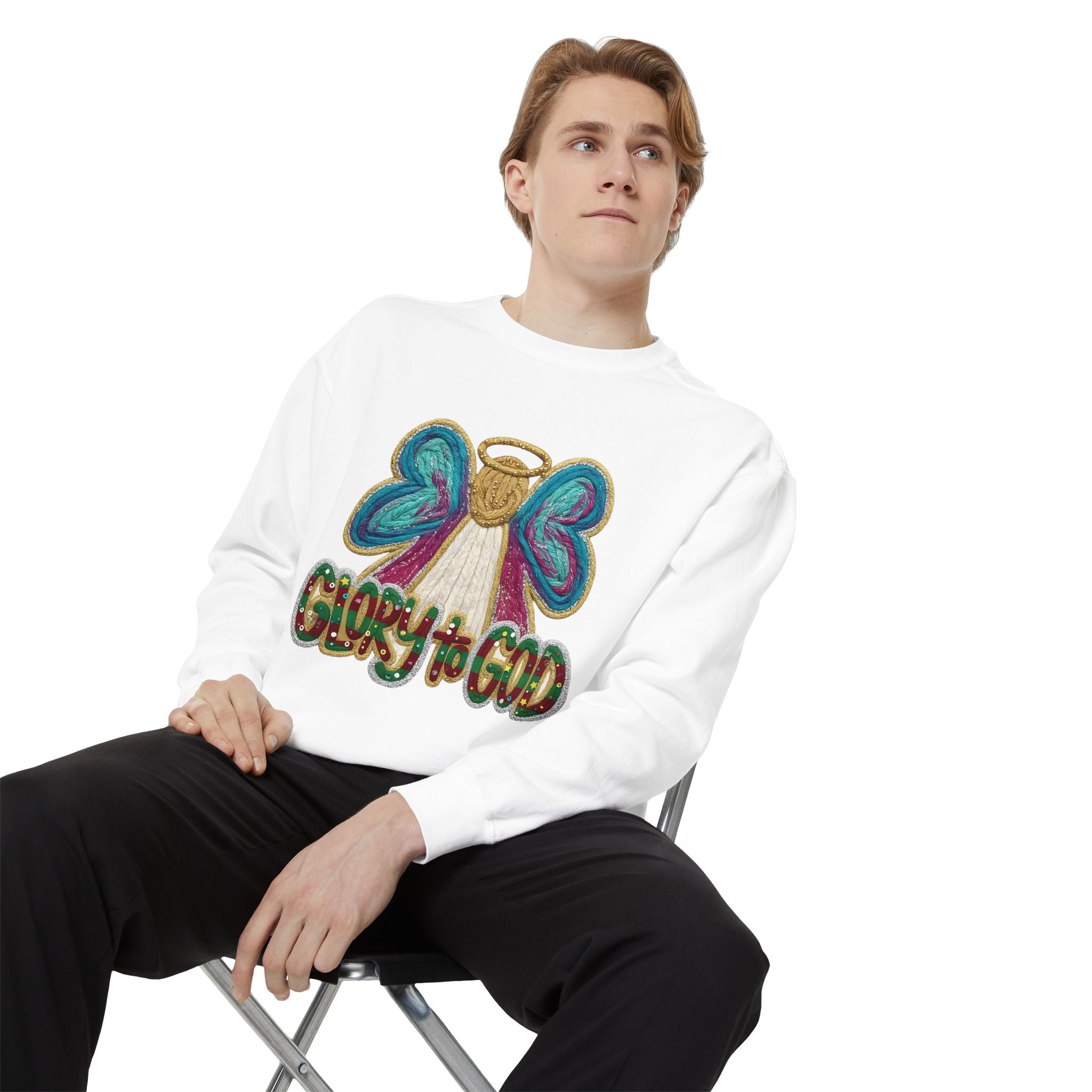 Glory to God Angel Sweatshirt Christmas Holiday Collection  Festive T-Shirt & Sweater