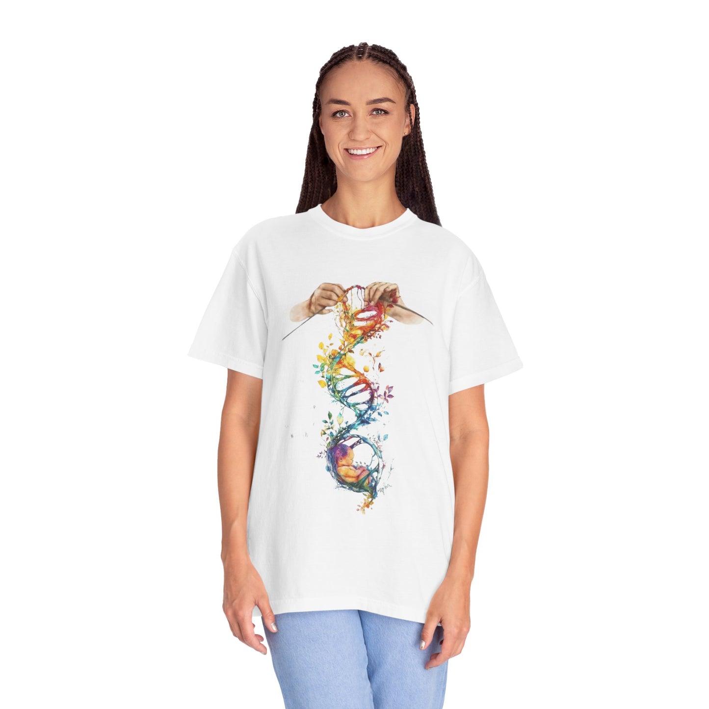 👚 Soft. Stylish. Mom-approved. Order now and gift her something she'll actually wear! Colorful DNA Art Unisex T-shirt, Science Tee, Creative Garment, Gift for Scientists,