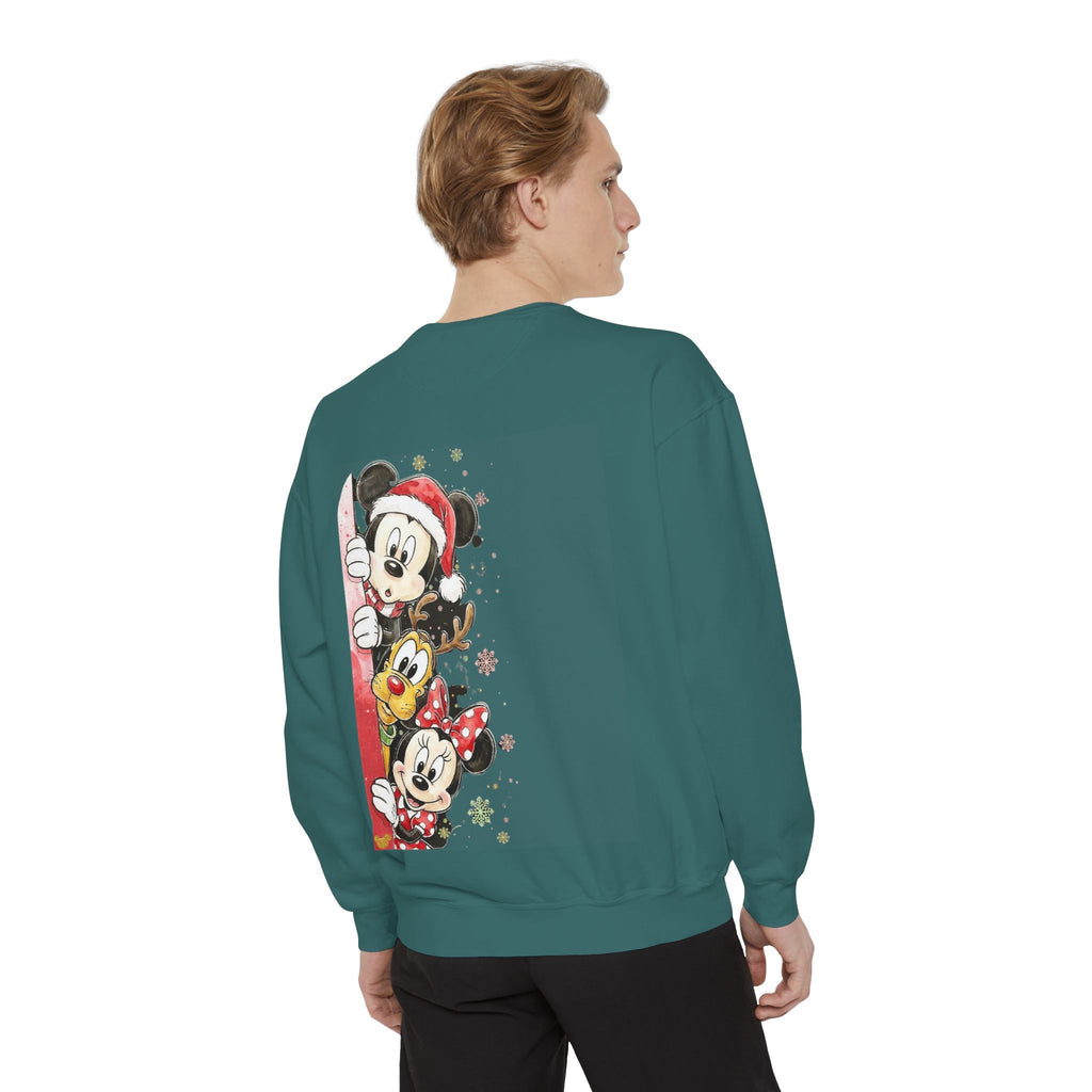 Christmas Disney Characters Sweatshirt  Mickey, Minnie & Pluto Holiday Crew Cartoon Christmas T-shirts and Sweaters