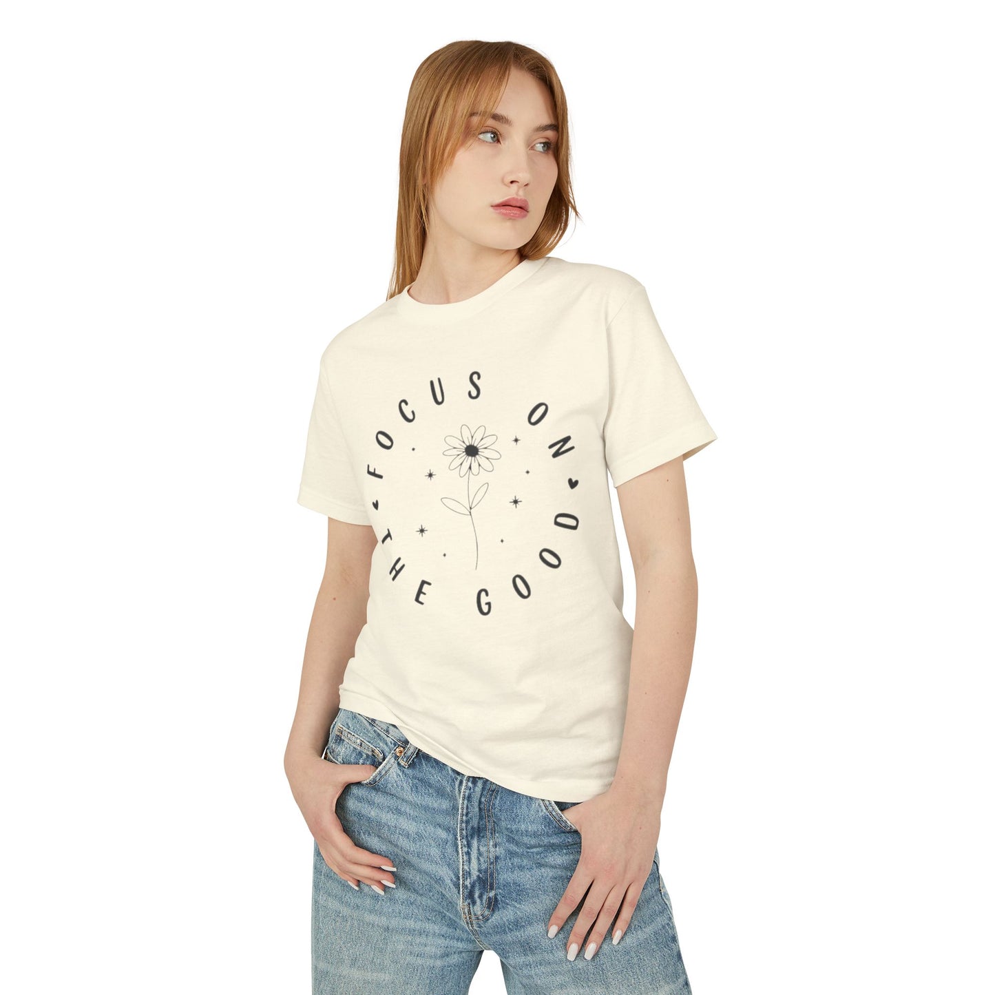 Focus on the Good Tee Positive Message Floral Graphic TShirt