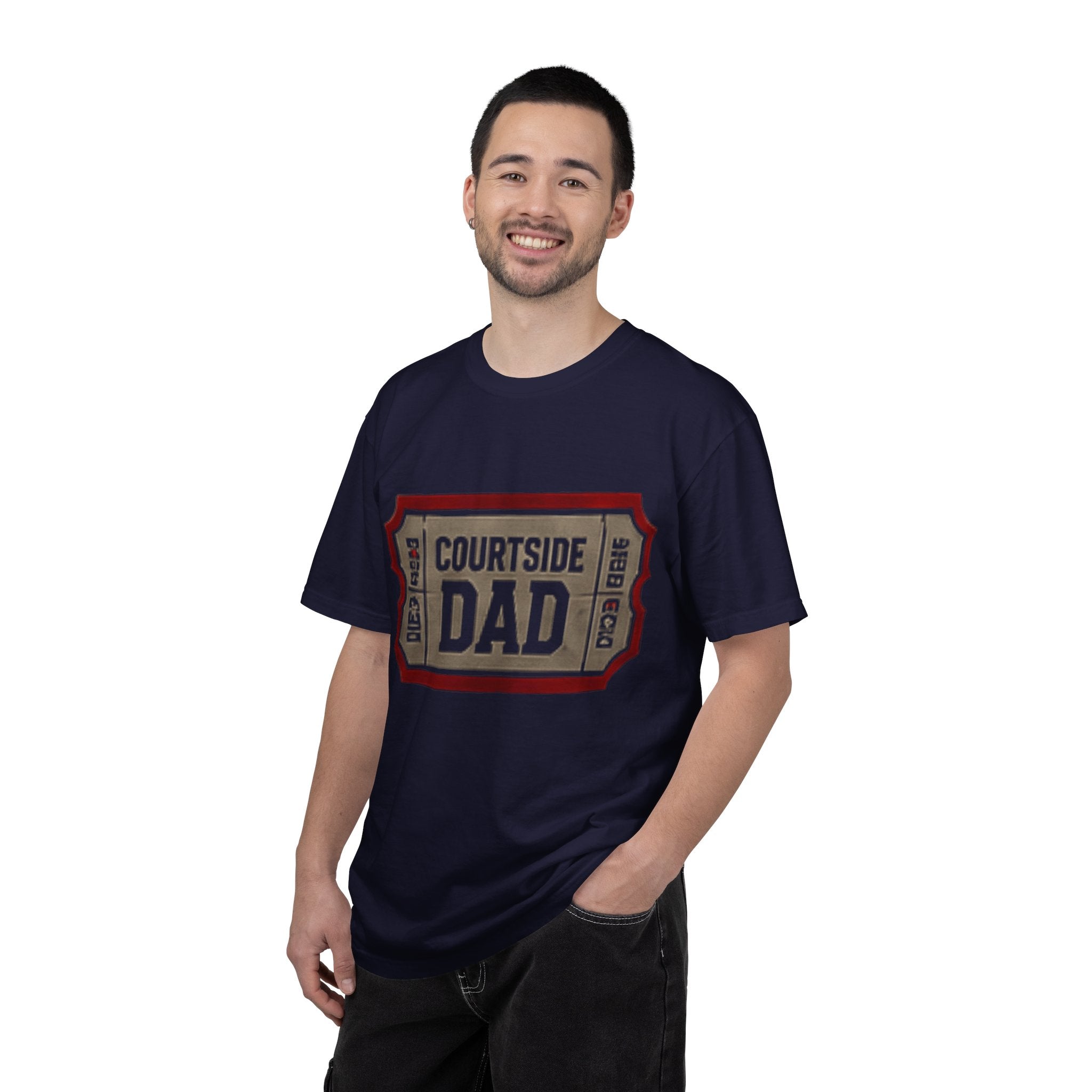Courtside Dad T-Shirt — Vintage Ticket-Style Basketball Dad Tee